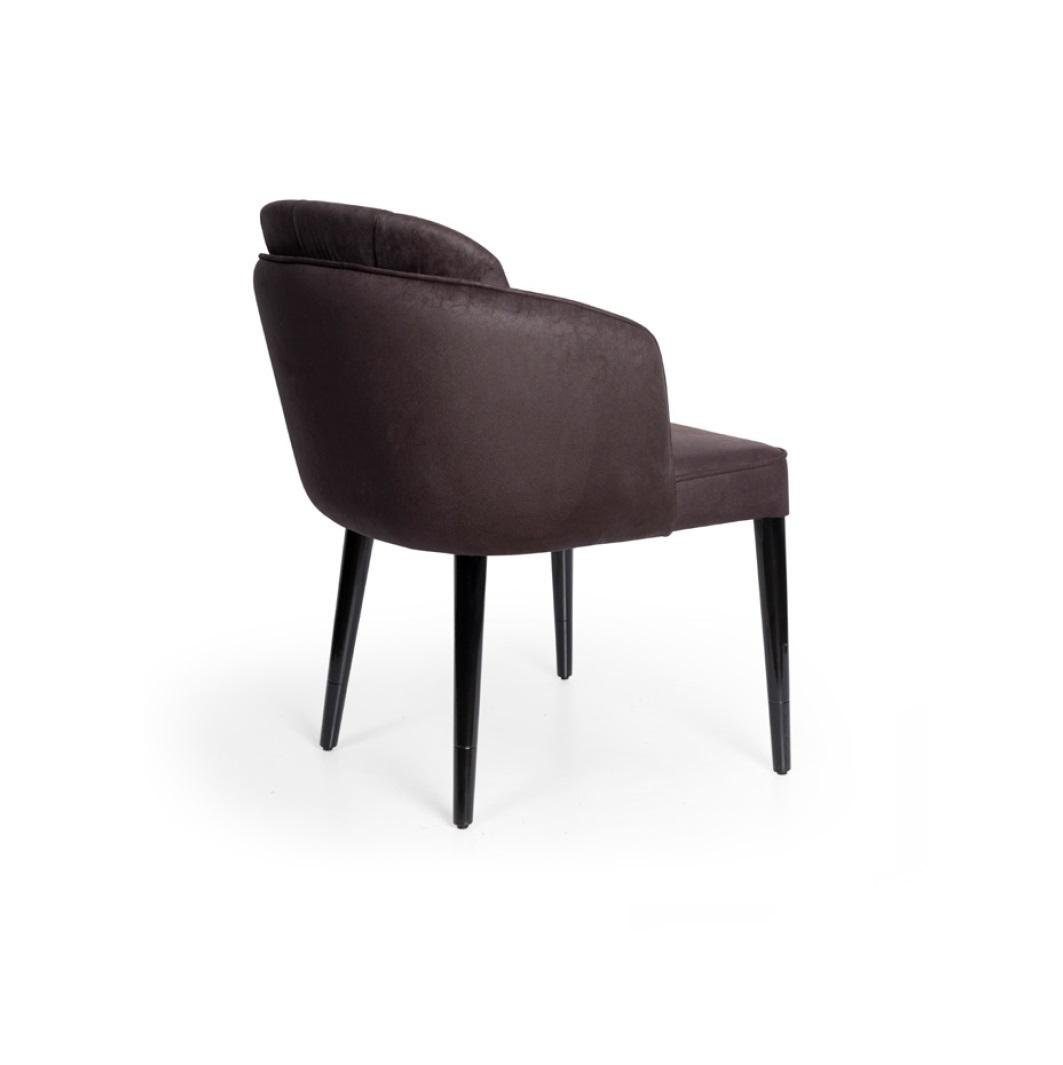 JVmoebel Stuhl, Design Lehnstuhl Lounge Massiv Holz Stuhl Textil Stühle Polster Holz