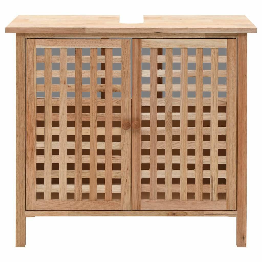 vidaXL Waschbeckenunterschrank Waschbeckenunterschrank Massivholz Walnuss 66x29x61 cm