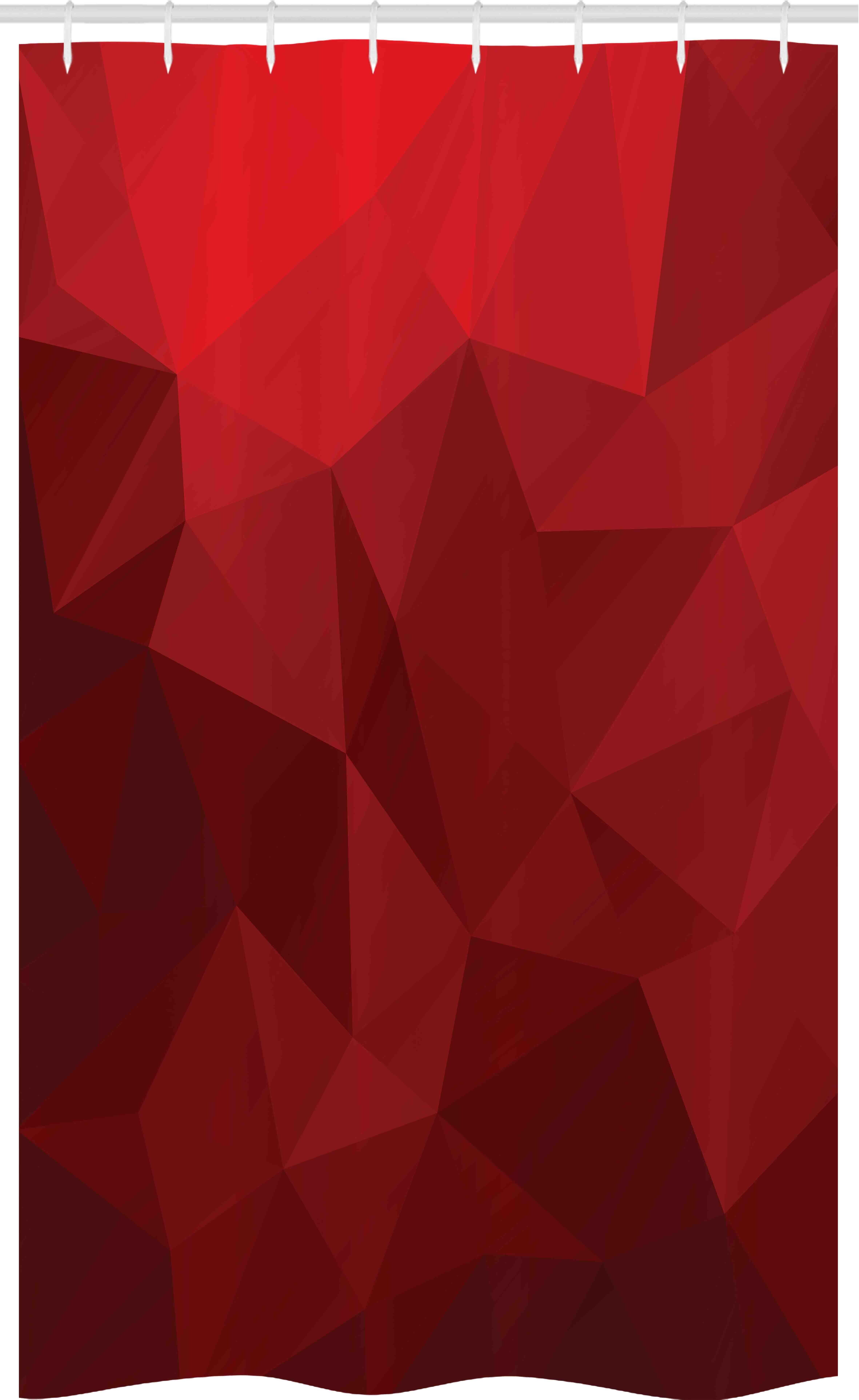 Abakuhaus Duschvorhang Badezimmer Deko Set aus Stoff mit Haken Breite 120 cm, Höhe 180 cm, rot Triangular Mosaik mit Poly