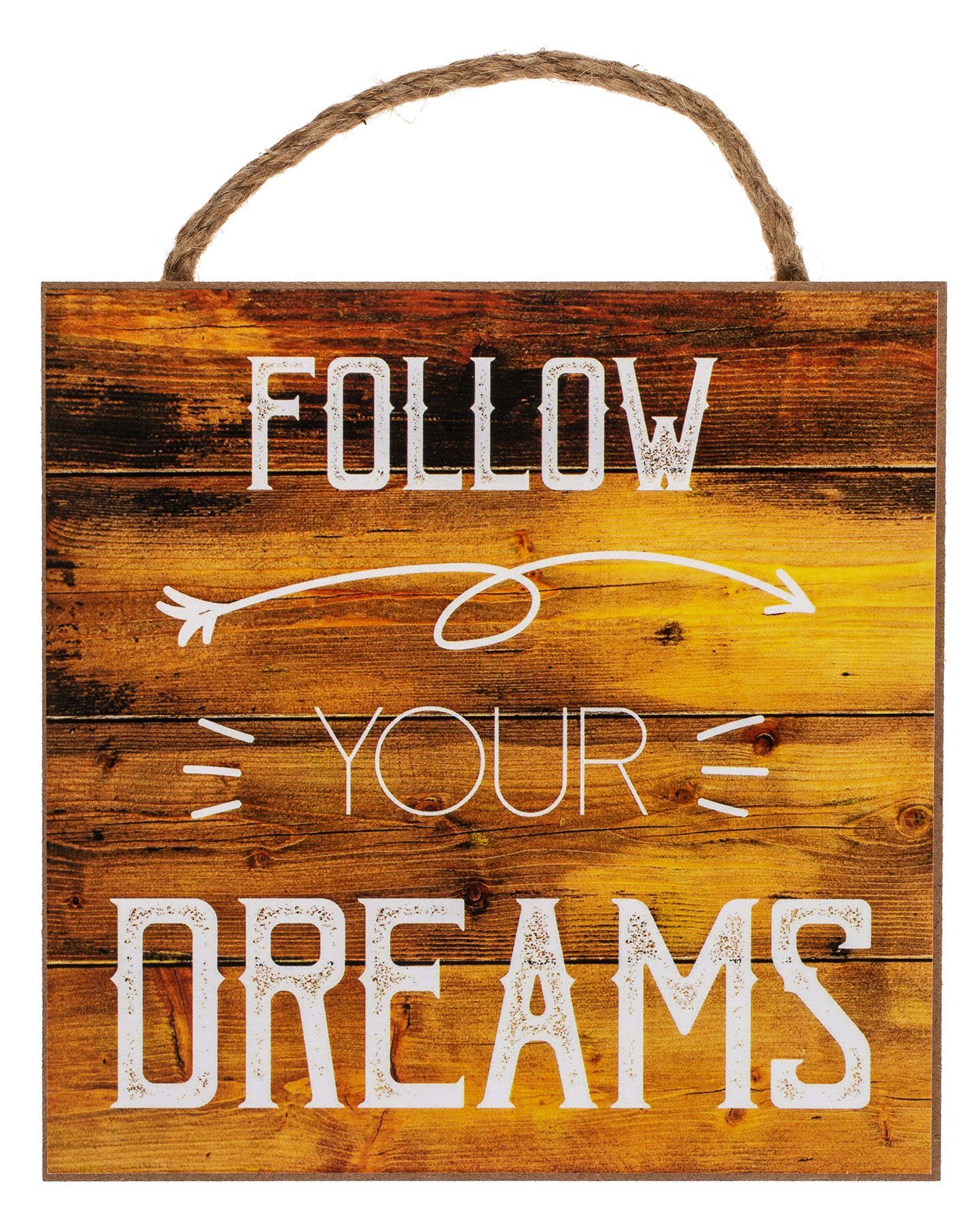 Levandeo® Holzbild, 4er Set Wandbilder 20x20cm Sprüche Vintage Shabby Chic