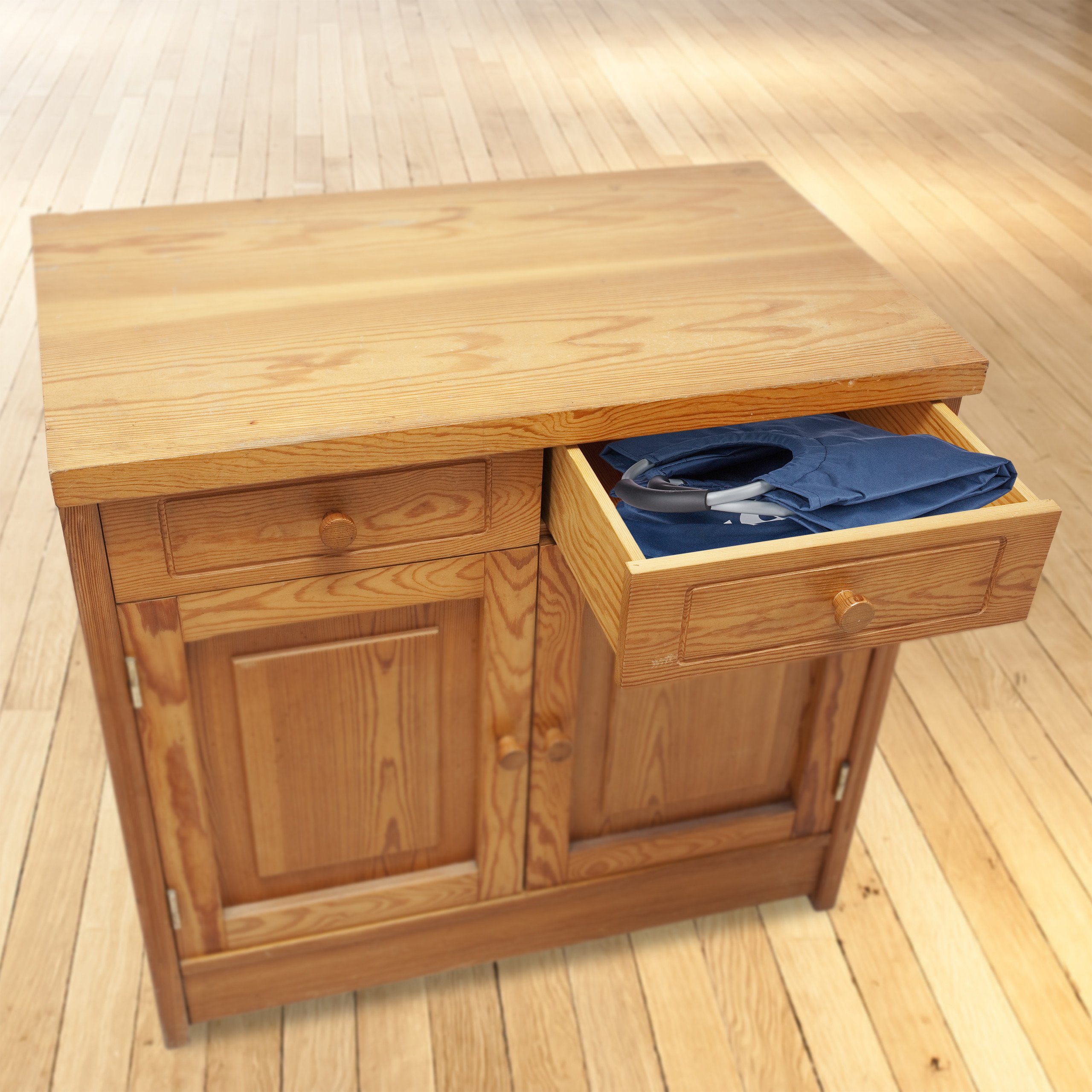 relaxdays Wäschekorb Faltbarer Wäschekorb mit Henkel, blau