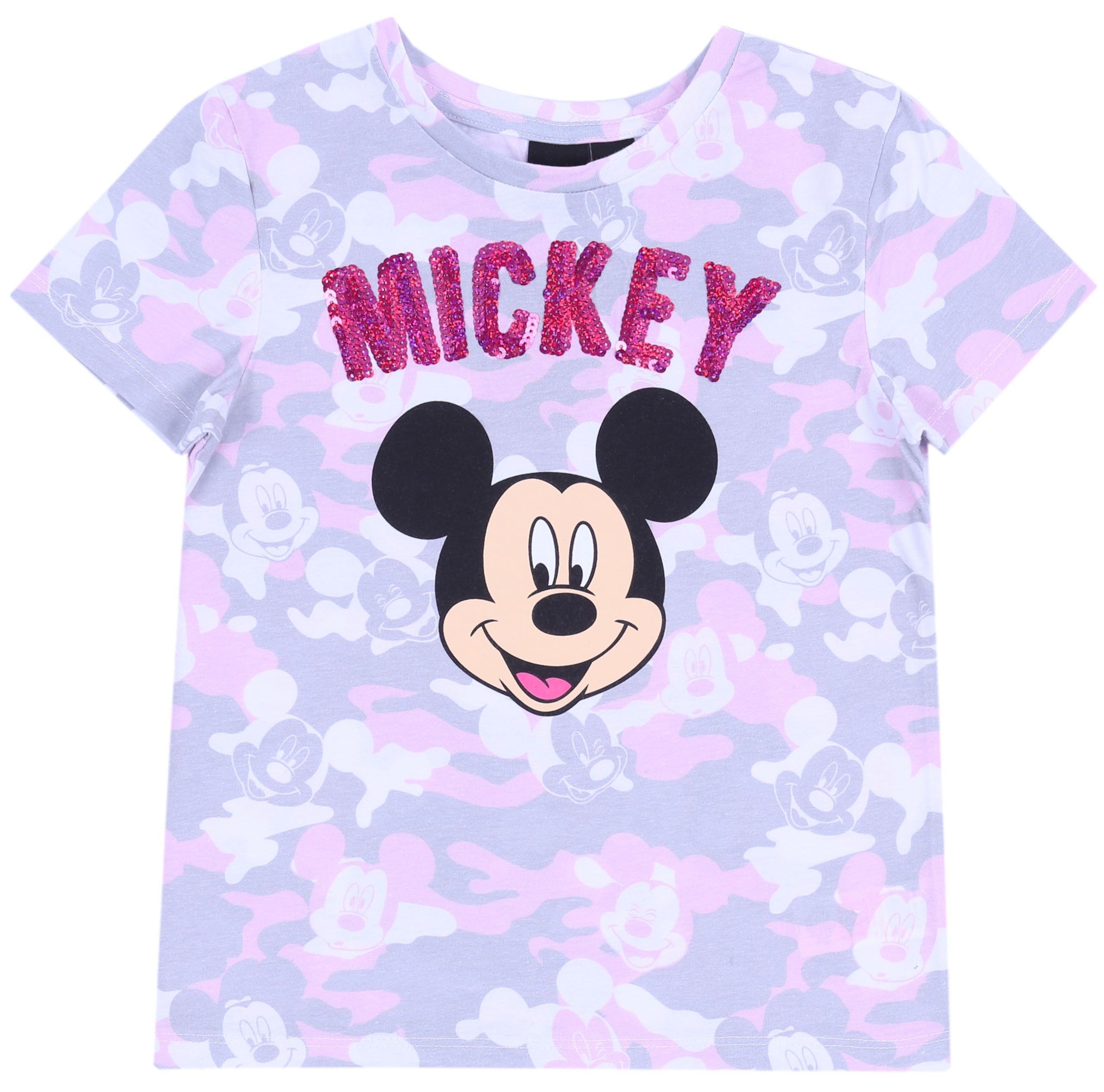 Kurzarmbluse Graues und rosa Mickey DISNEY T-Shirt 10-11 Jahre