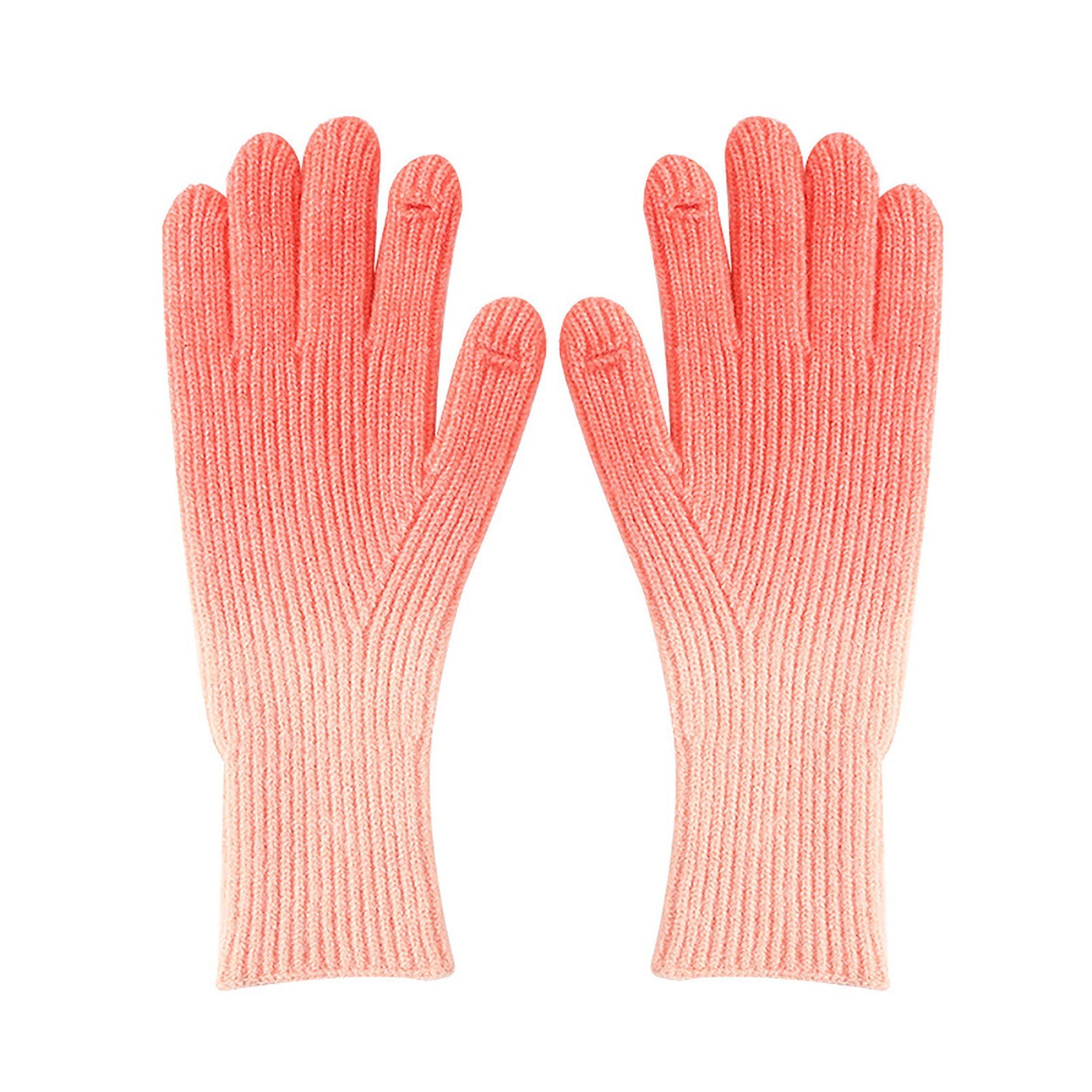 SRRINM Trikot-Handschuhe Lange gestrickte TouchscreenHandschuhe aus Wolle