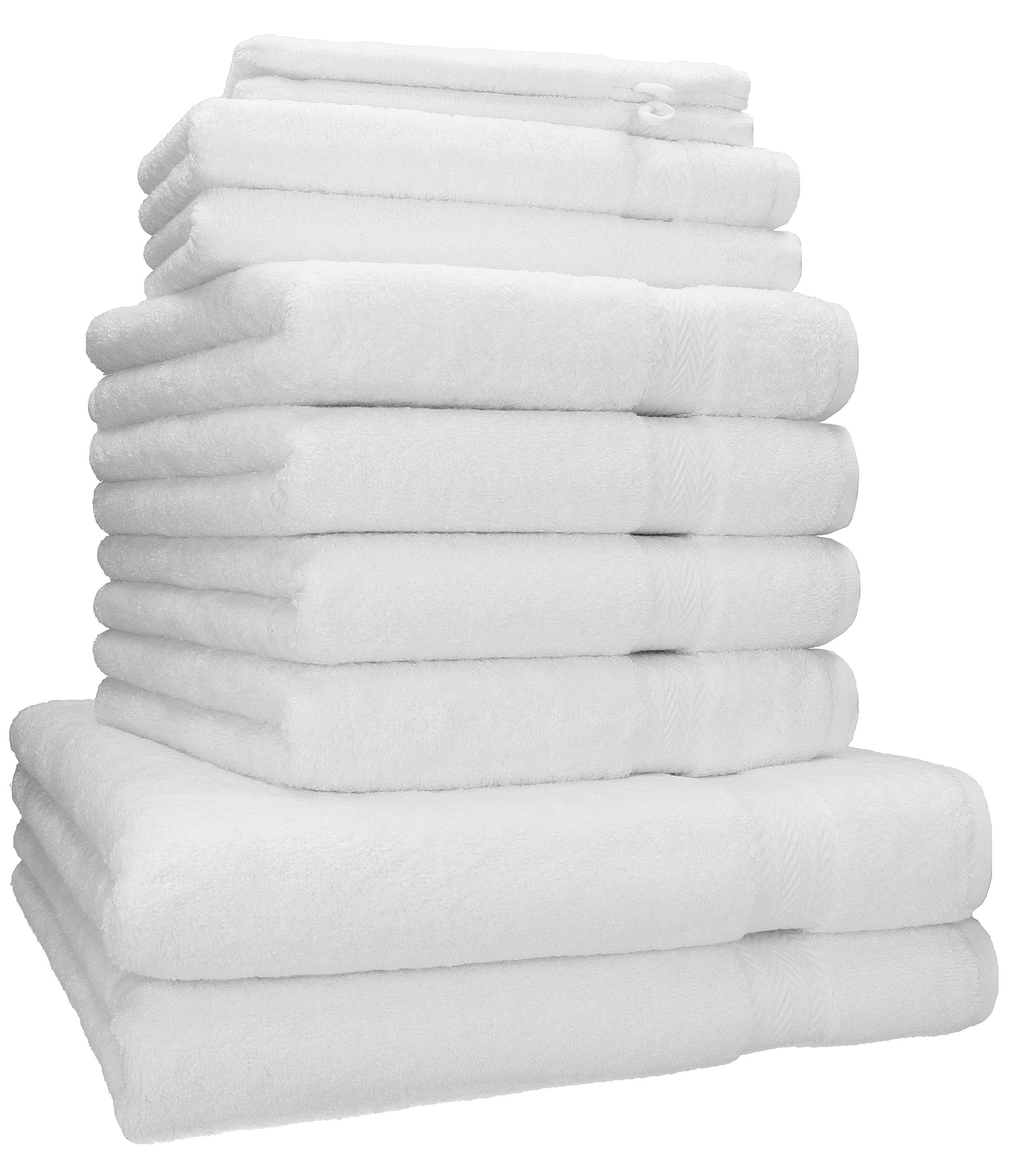 Baumwolle, (10-tlg) Handtuch-Set Betz 10-tlg. weiß 100% Baumwolle, PREMIUM 100% Set Handtuch