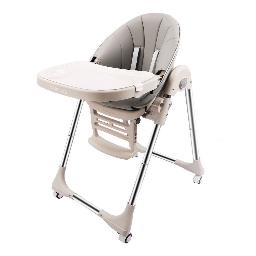 OUNUO Hochstuhl Baby Kindersitz Verstehllbar und Klappbar Kinderstuhl Grau | Mitwachsende Hochstühle