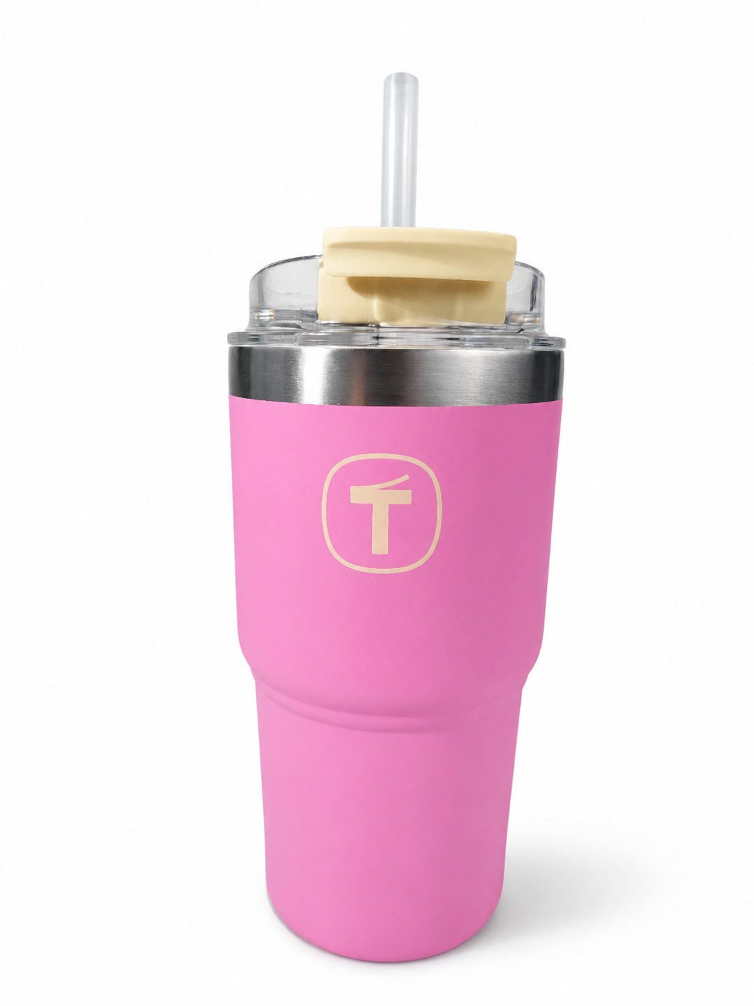 TUPPERWARE Trinkflasche Tumbler 630 ml pink mit Strohhalm