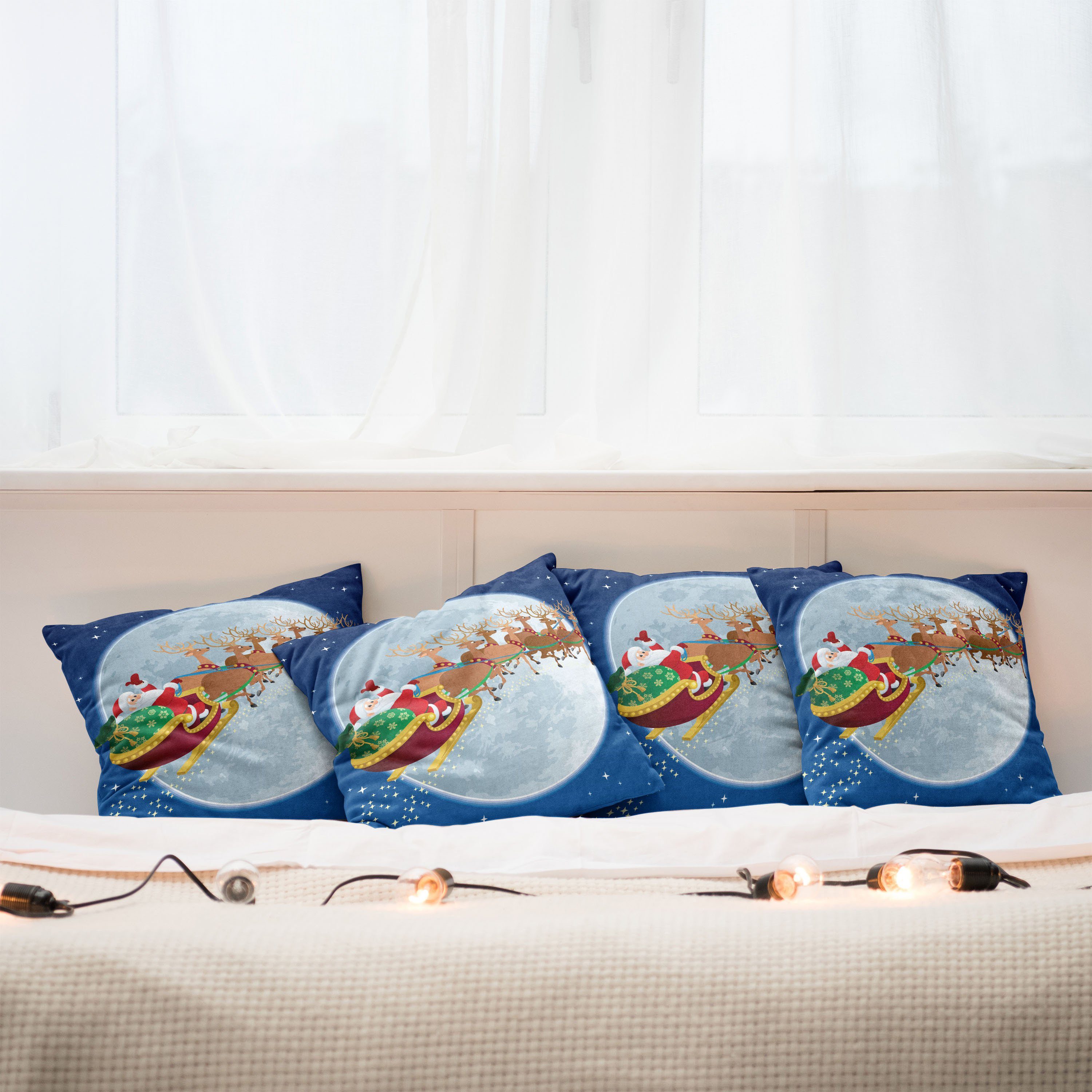 Kissenbezüge Doppelseitiger (4 Digitaldruck, Stück), Accent Abakuhaus Heilig Weihnachtsmann Modern Abend