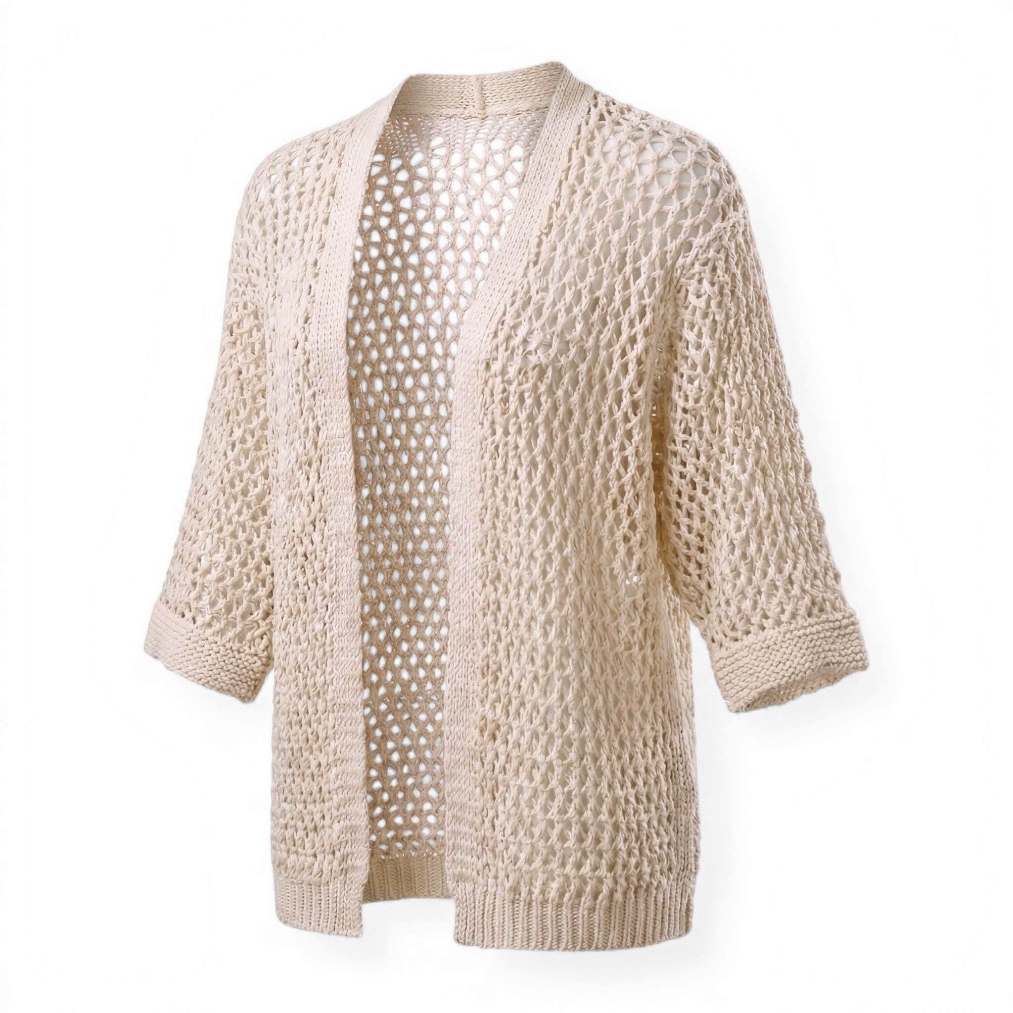 OriginalYou Cardigan Damen Strickjacke Häkelmuster luftiger Sommer Cardigan günstig online kaufen