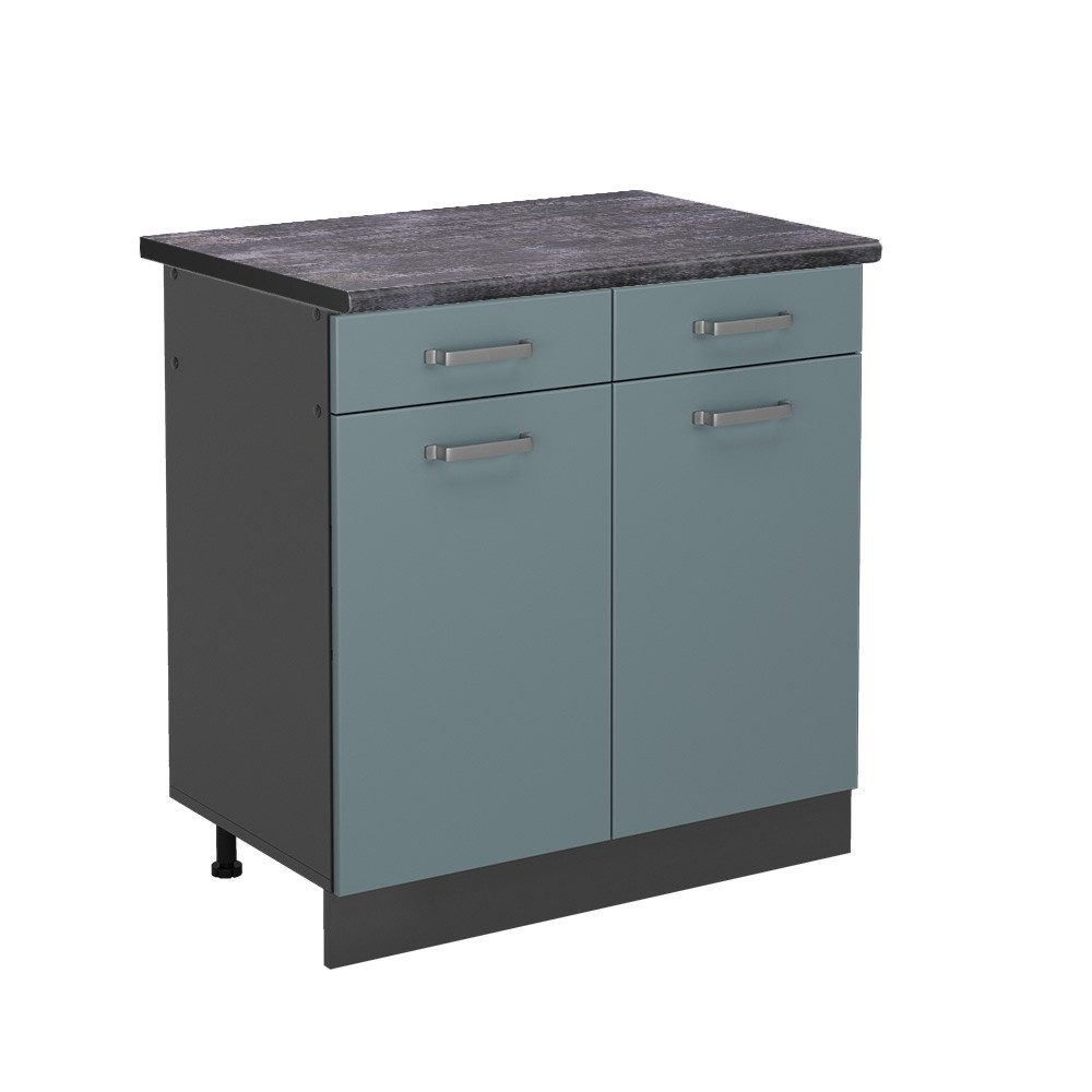 Vicco Unterschrank R-Line, Blau-Grau/Anthrazit, 80 cm, günstig online kaufen
