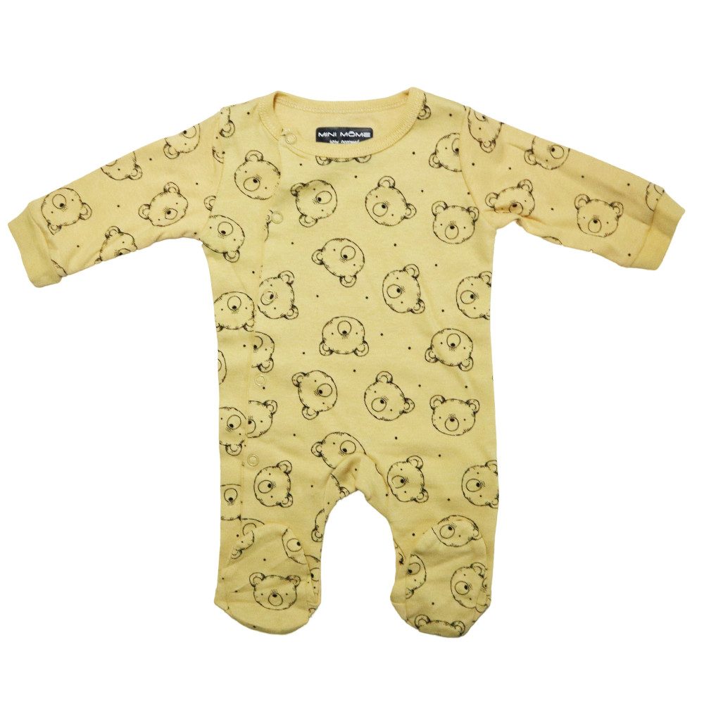 EplusM Strampler Teddybär Baby 4 tlg Set Body Strampler Lätzchen Mütze (4-tlg) Gr. 56 bis 74 Baumwolle