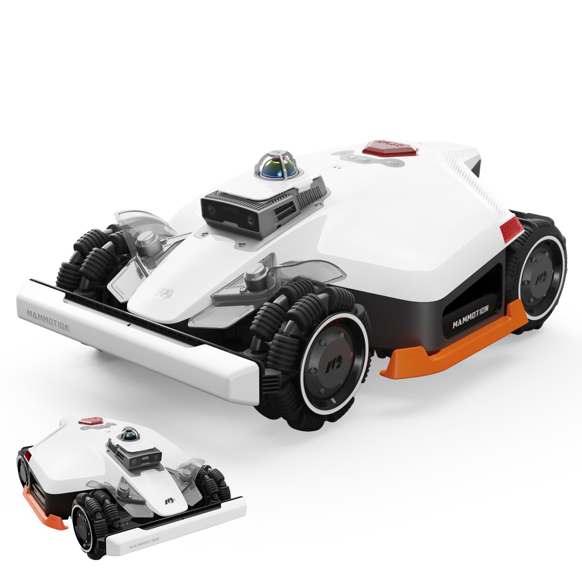Mammotion Rasenmähroboter LUBA 3 AWD Mähroboter ohne Begrenzungskabel, bis 1500 m² Rasenfläche, (Packung, 360° LiDAR + Dual-Kamera-KI-Vision), Allradantrieb, Auto-Kartierung, Rasenmuster erstellen, 4G-Modul, APP