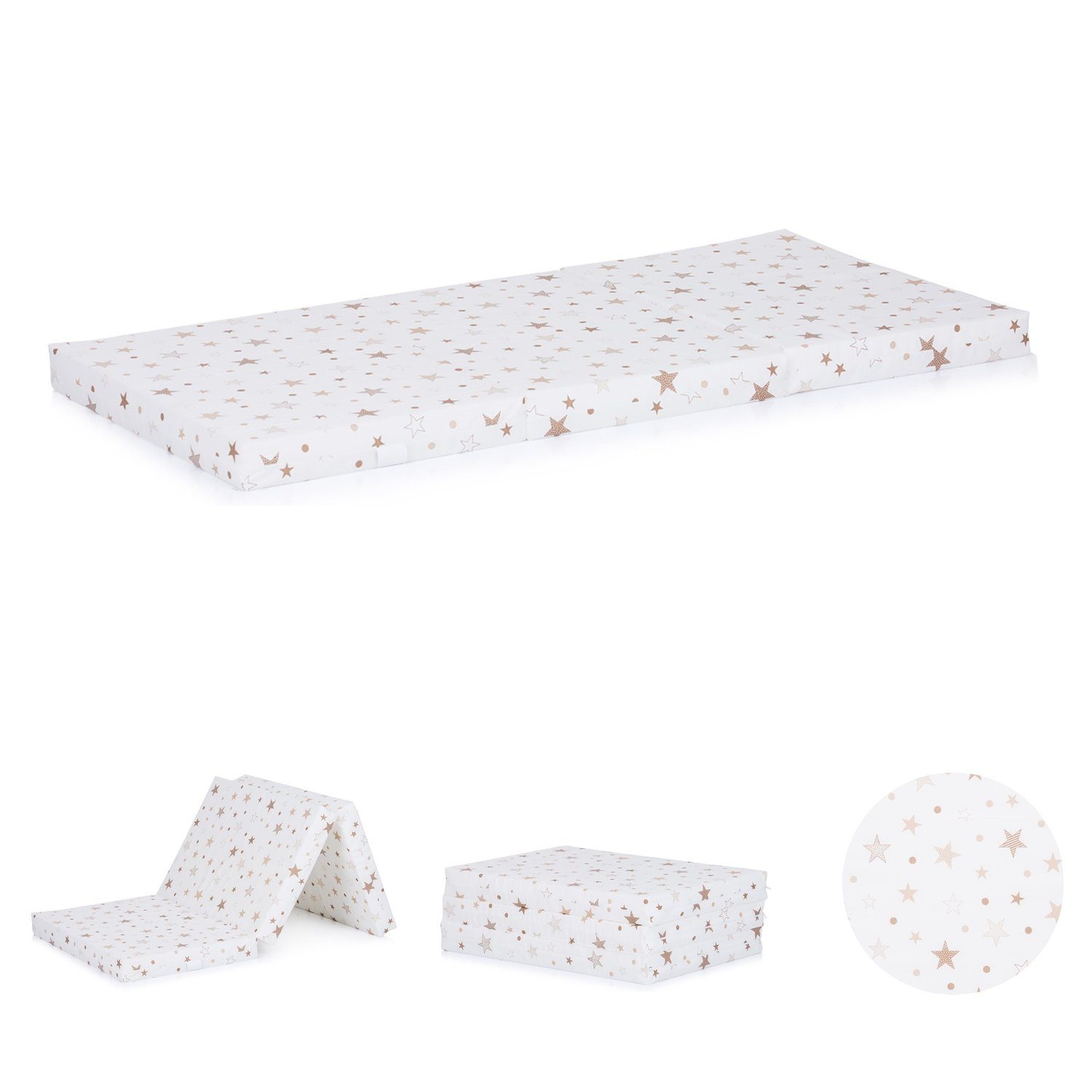 Kindermatratze Babybett Matratze Stars, Chipolino, 6 cm hoch, faltbar, Bezug waschbar, Größe 120 x 60 x 6 cm