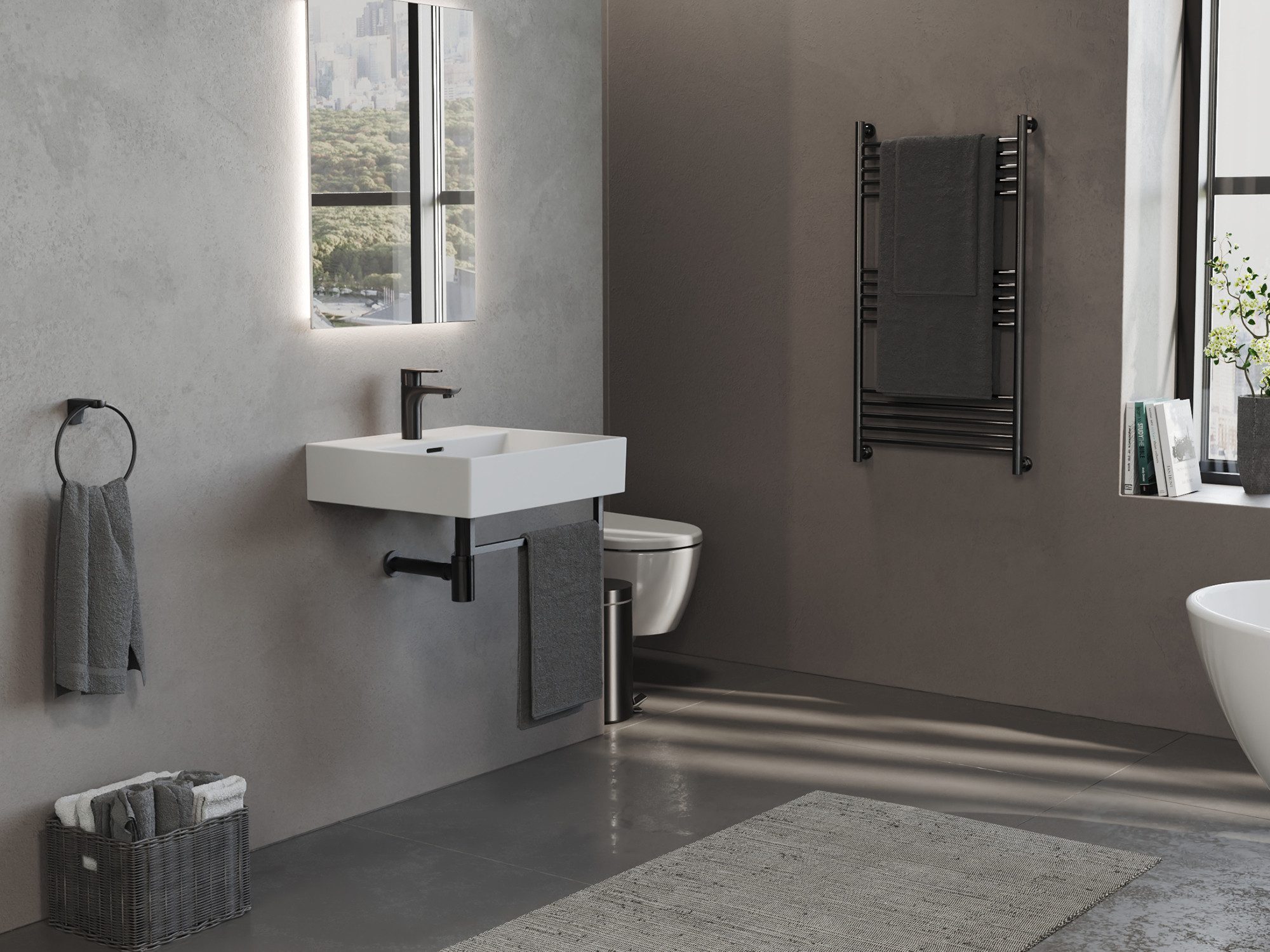 Aqua Bagno Waschbecken Aufsatzwaschbecken wandhängend 50cm weiß Keramik Gästebad