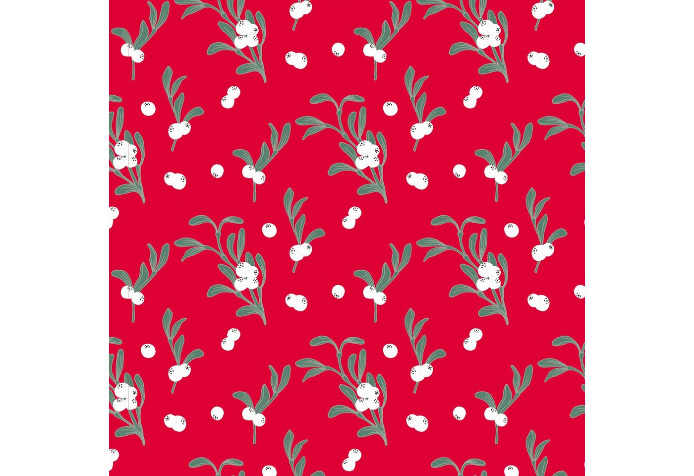 Thumbnail - CLAIREFONTAINE Geschenkpapier Geschenkpapierrolle Excellia 80g 50x0,70m Mistezweige Rot 202058C, Geschenkpapiere und Ver...