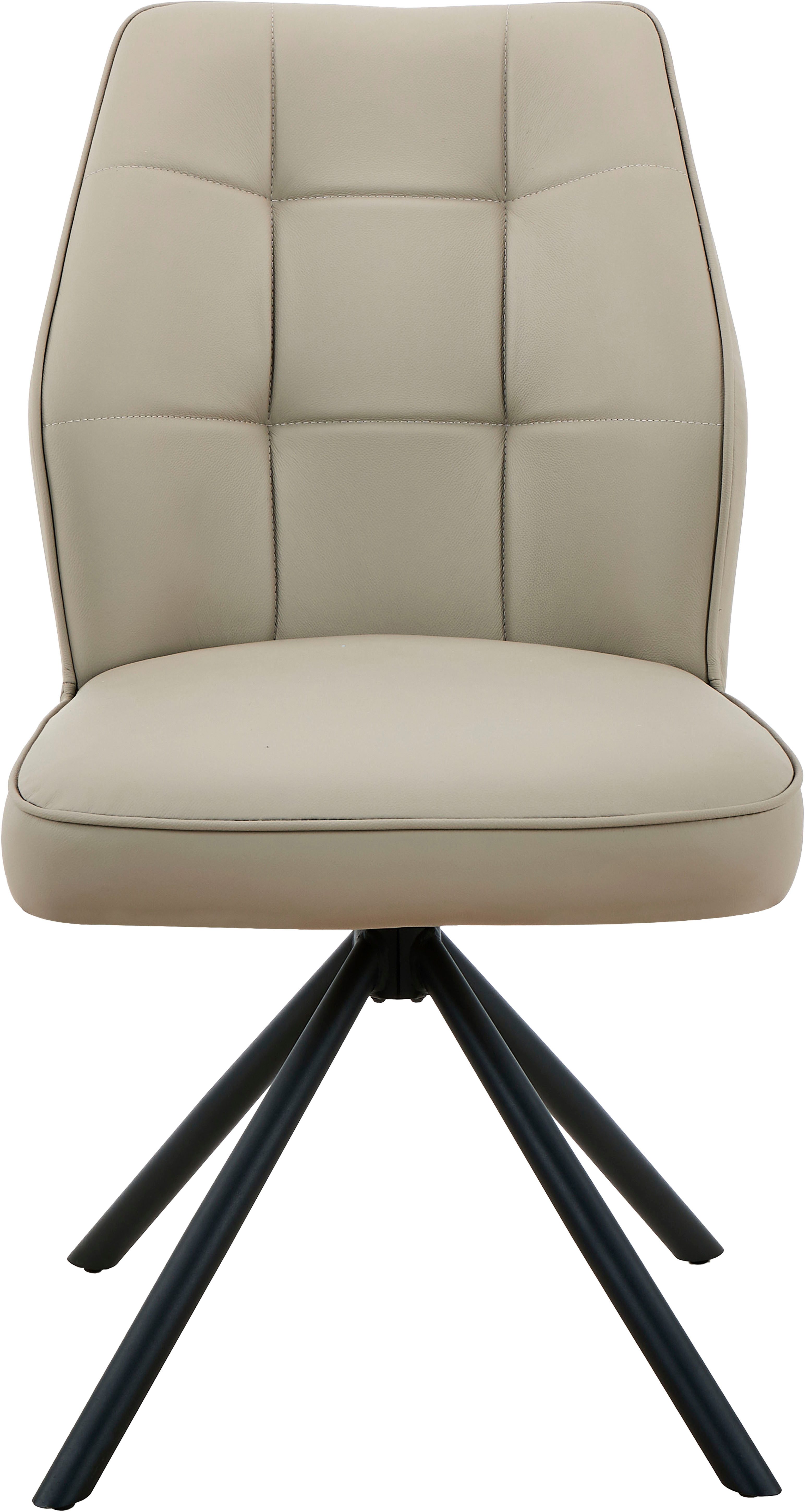 HELA 4-Fußstuhl BRAGA (1 St), XL Sitzbreite, 360° drehbar mit Auto-Return, Echtleder