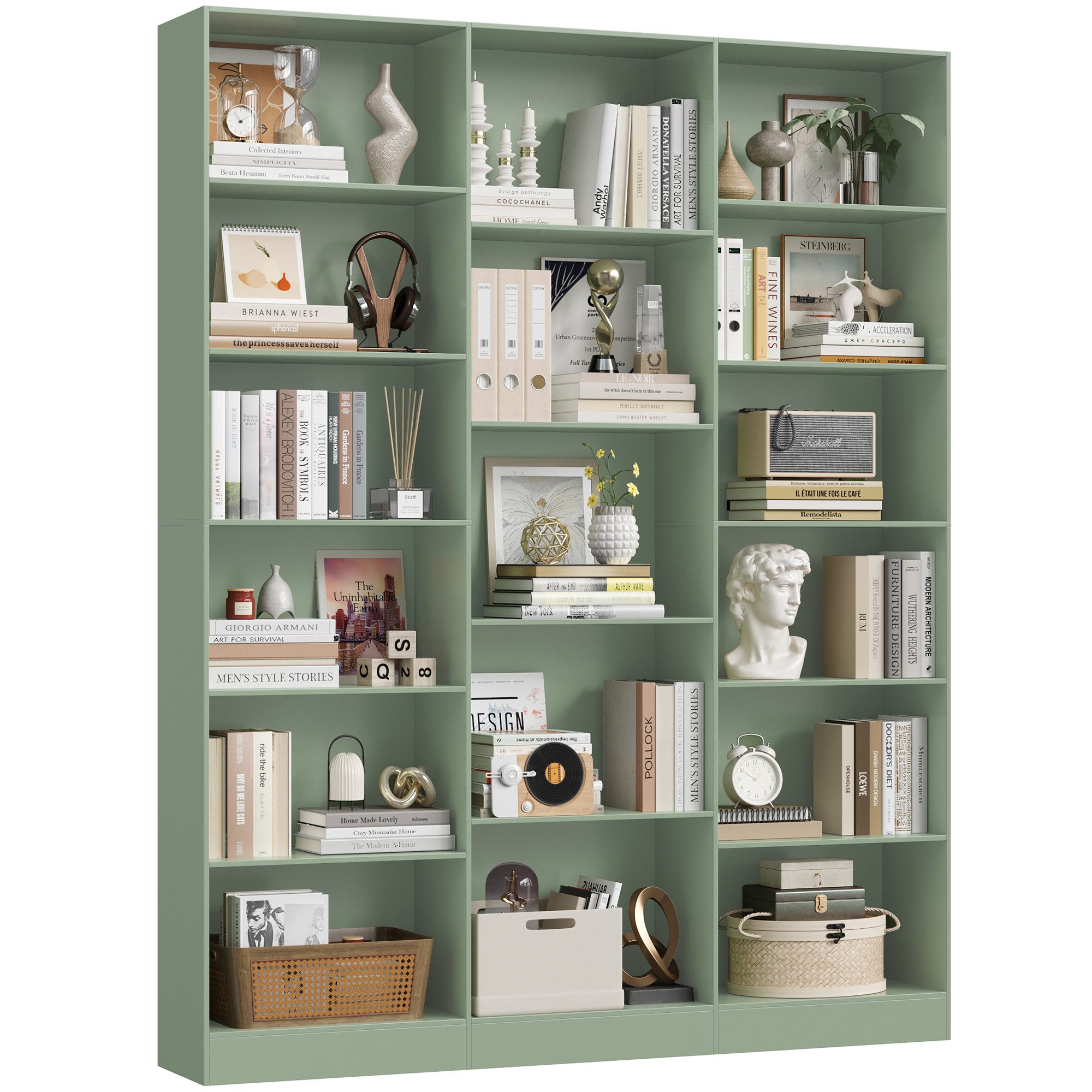 Homfa Bücherregal 188cm Standregal Büroregal Bücherschrank, mit 17 Fächern, 149x23,5x188cm