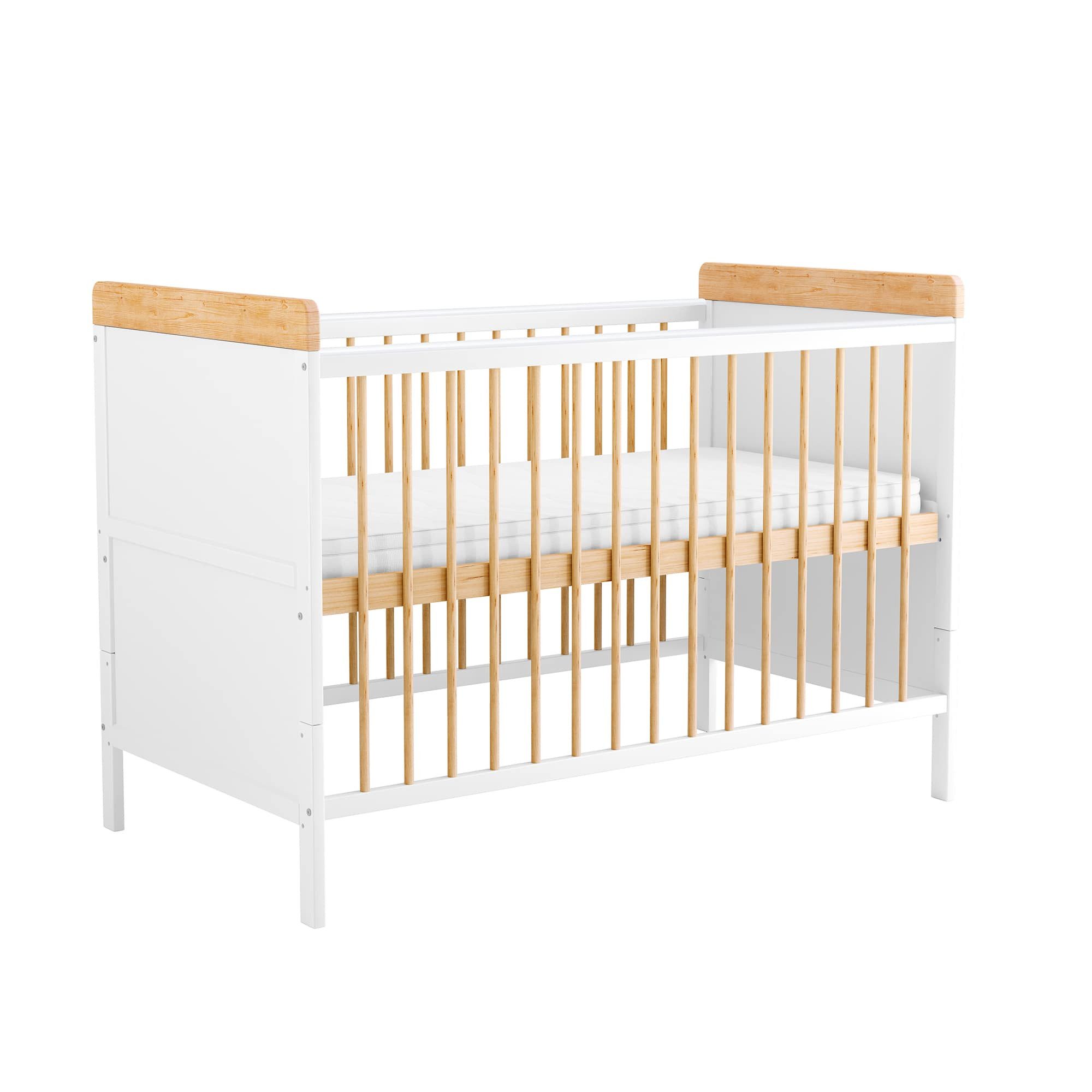 Baby-Delux Babybett Ella weiß natur, Kinderbett 60x120 cm höhenverstellbar, günstig online kaufen