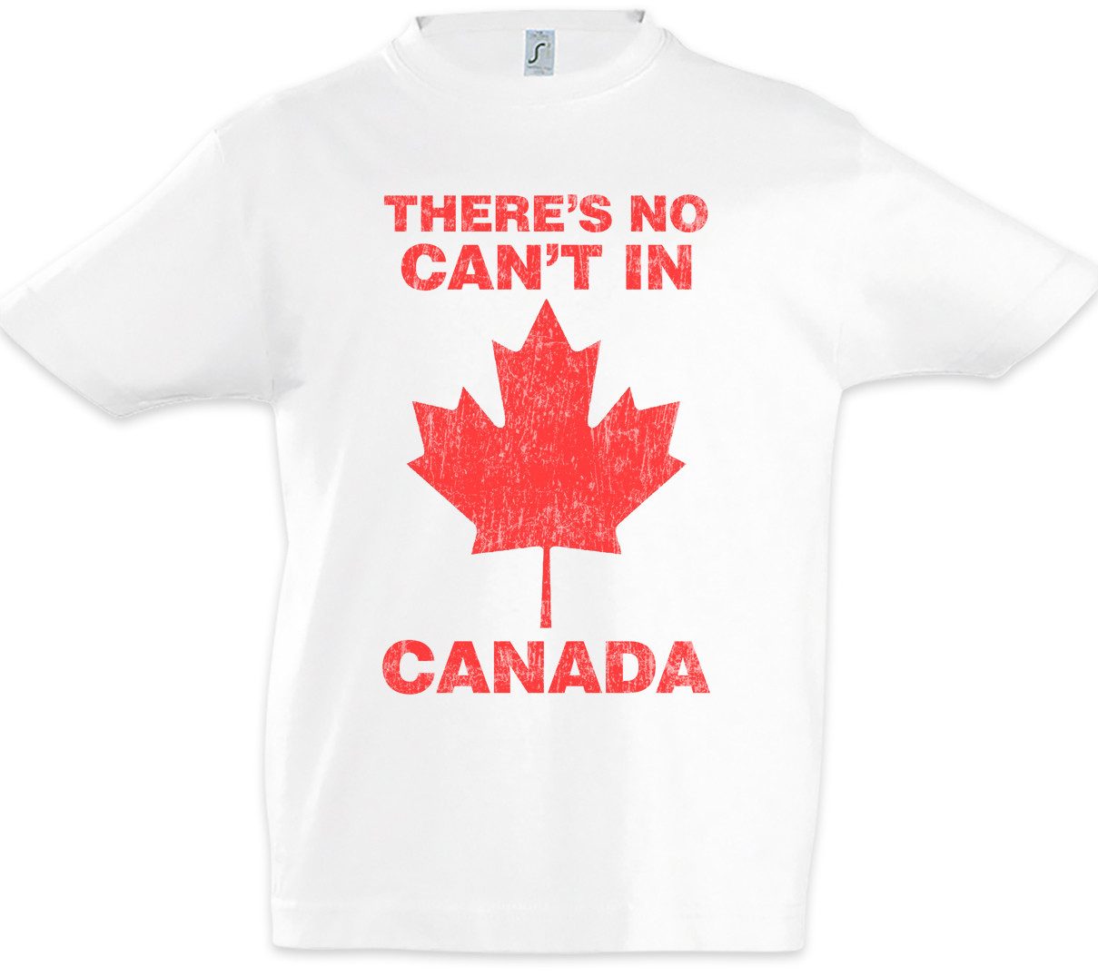 Print-Shirt There Is No Can't In Canada Kinder T-Shirt Kanada Modern Blatt Family