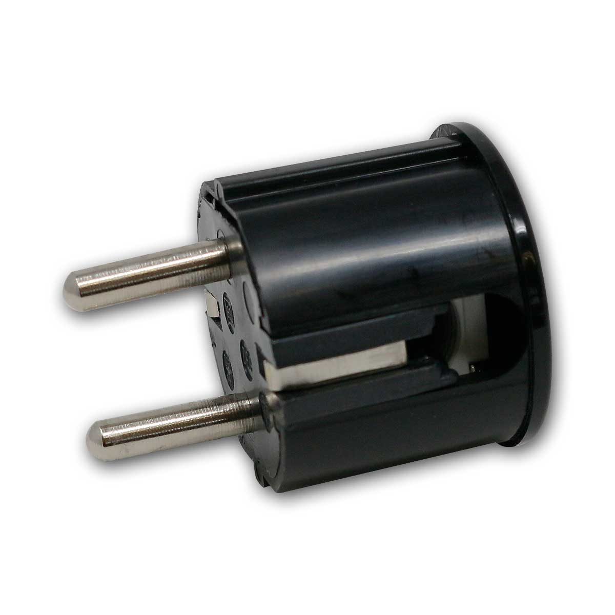 world-trading-net Euroflachstecker Winkel-Stecker schwarz mit Schutzkontakt, 250V/16A