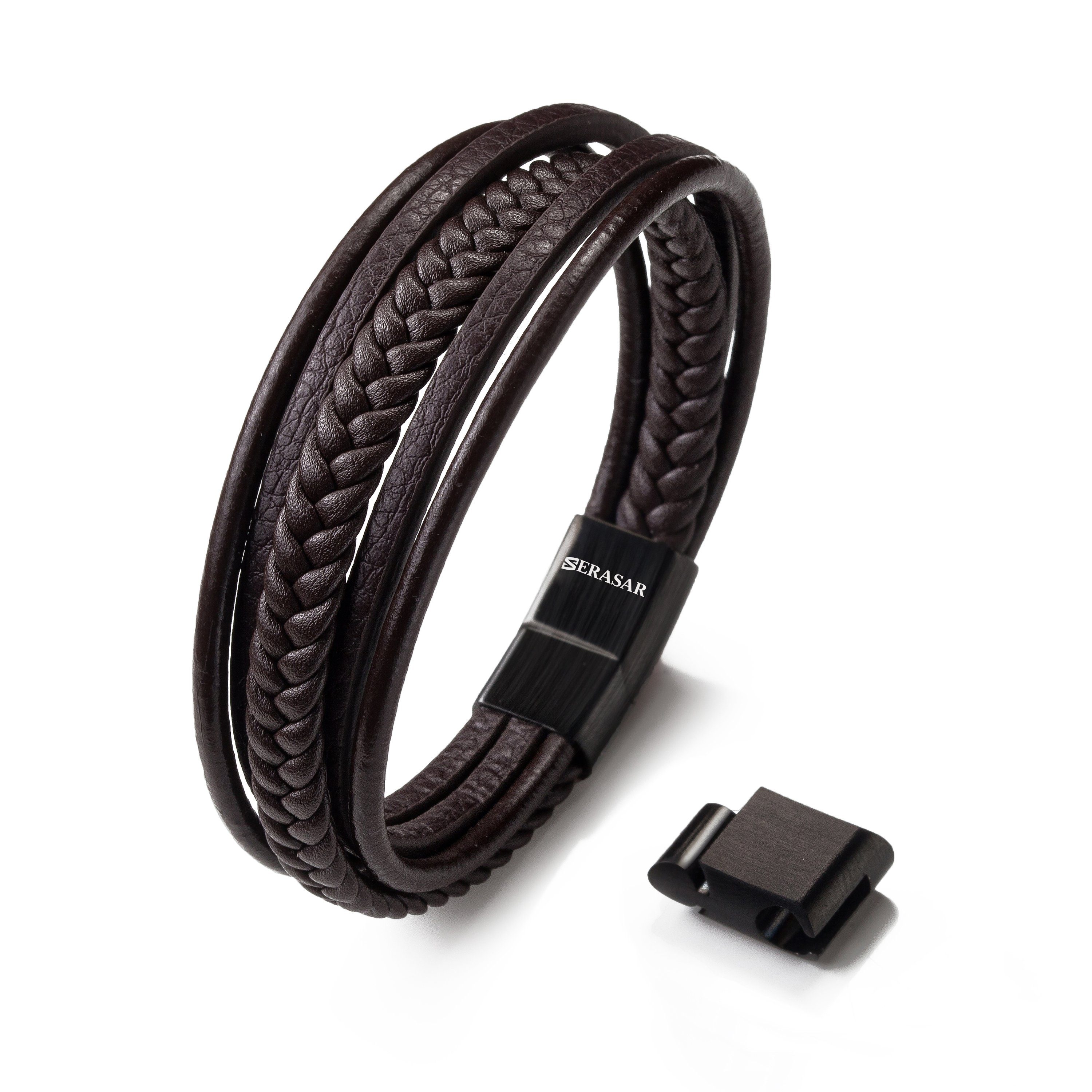 SERASAR Lederarmband Leder Herrenarmband "Braid" (Klassisch, günstig online kaufen