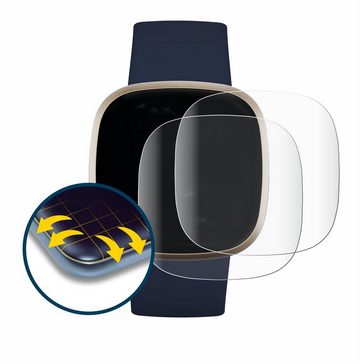 BROTECT Full-Screen Schutzfolie für Fitbit Versa 3, Displayschutzfolie, 2 Stück, 3D Curved klar