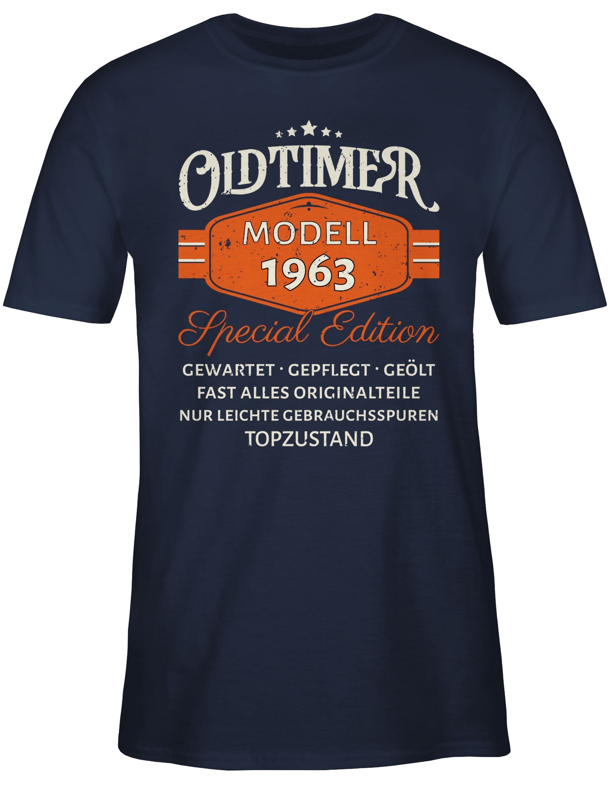 Oldtimer Shirtracer Navy 02 Geburtstag Original Blau Edition 1963 T-Shirt Modell Special 60.
