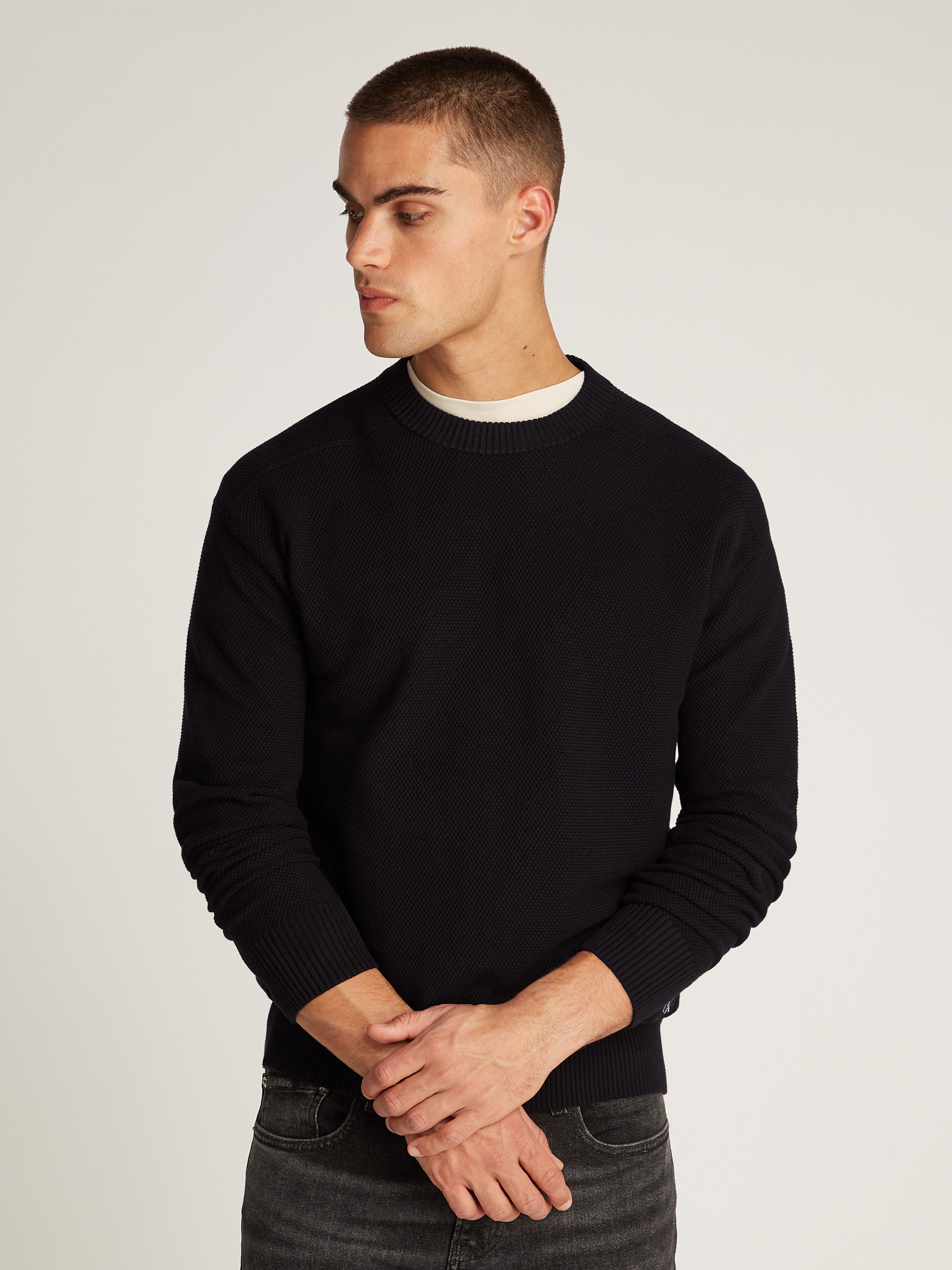 Rundhalspullover CASUAL TEXTURE SWEATER