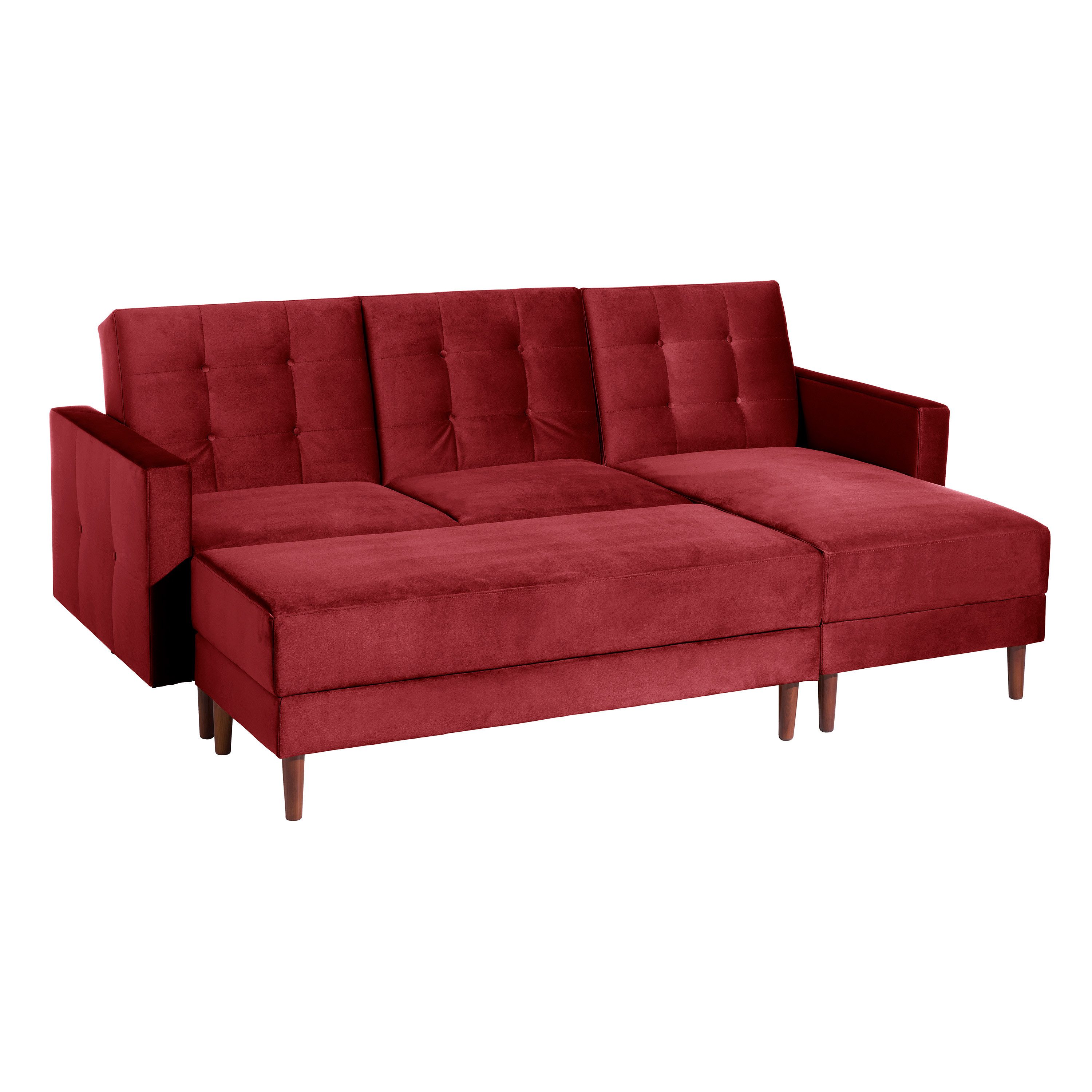 Max Winzer® Ecksofa Easy Relax, Funktionssofa mit Hocker Samt