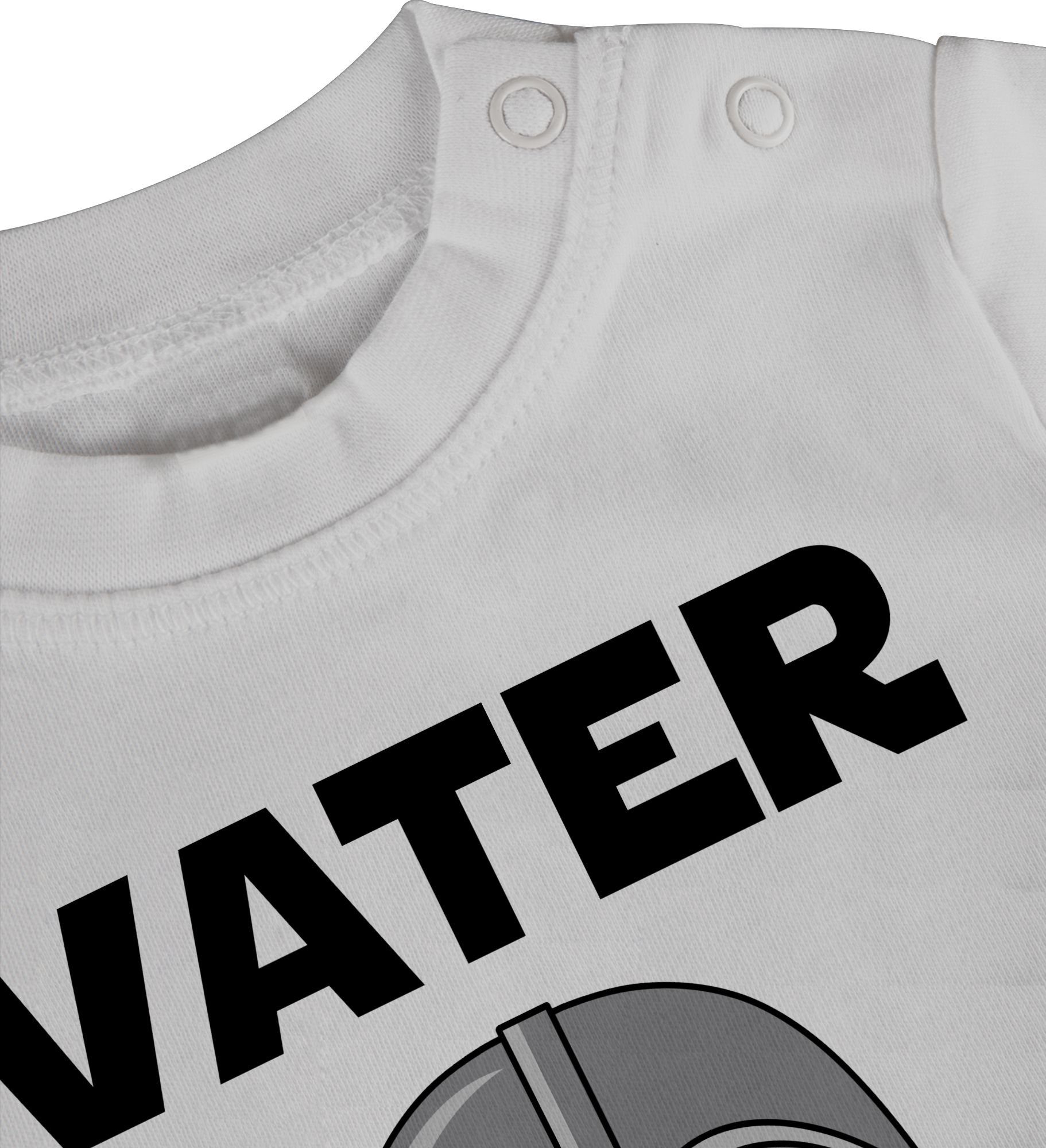 Shirtracer T-Shirt Vater Weiß bin Baby - dein schwarz Geschenk Vatertag ich 1 Baby