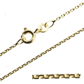 HOPLO Goldkette Ankerkette diamantiert Länge 36cm - Breite 1,2mm - 333-8 Karat Gold, Made in Germany