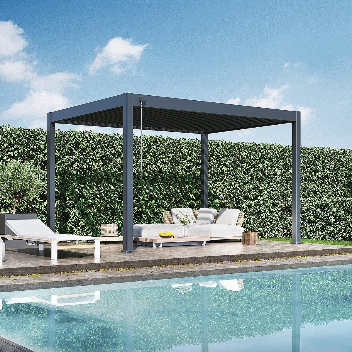 Weide Pergola Classic Pavillon Terrassenüberdachung Aluminium günstig online kaufen