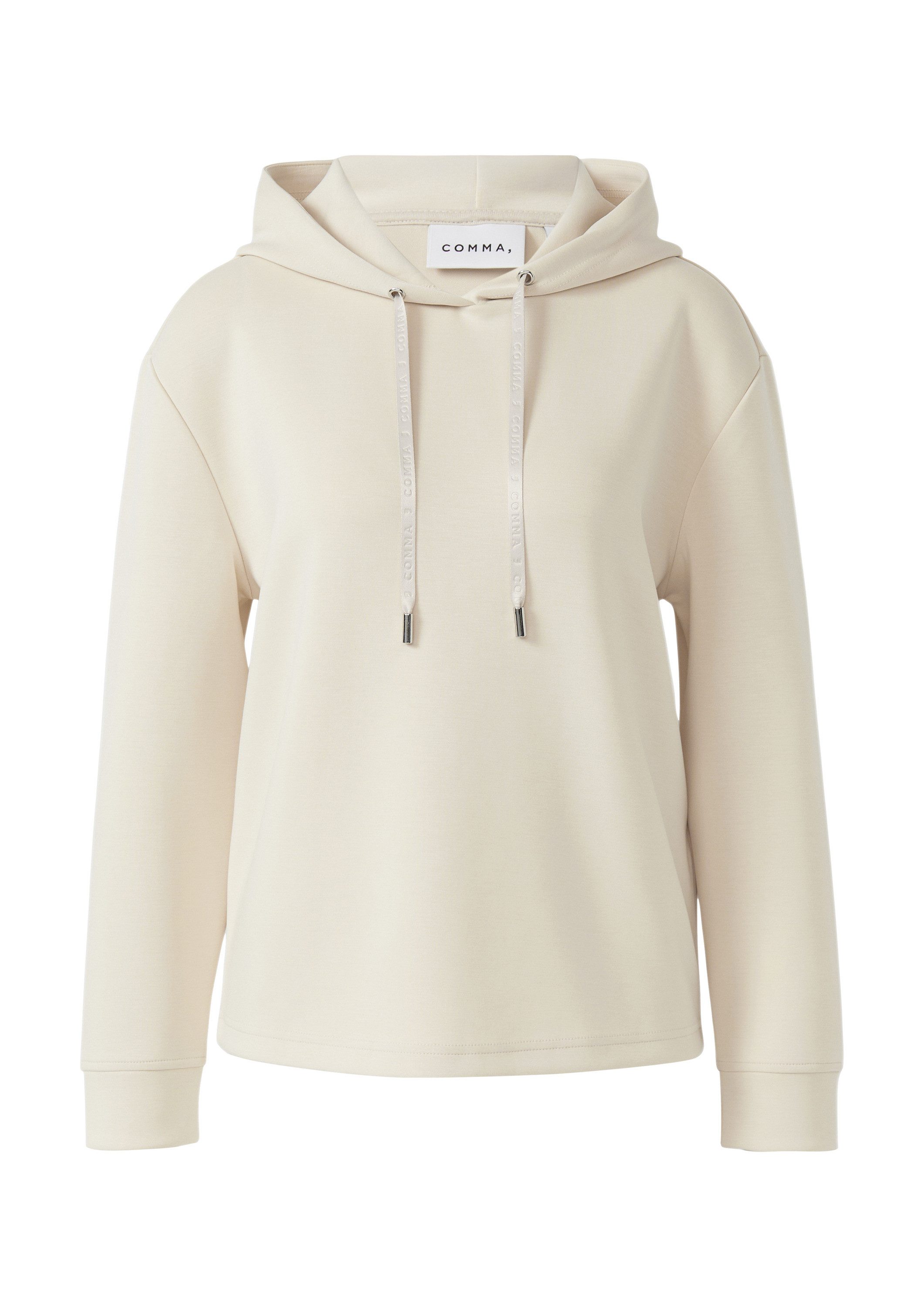 comma Sweatshirt Sweatshirt Scuba-Sweatshirt mit Kapuze