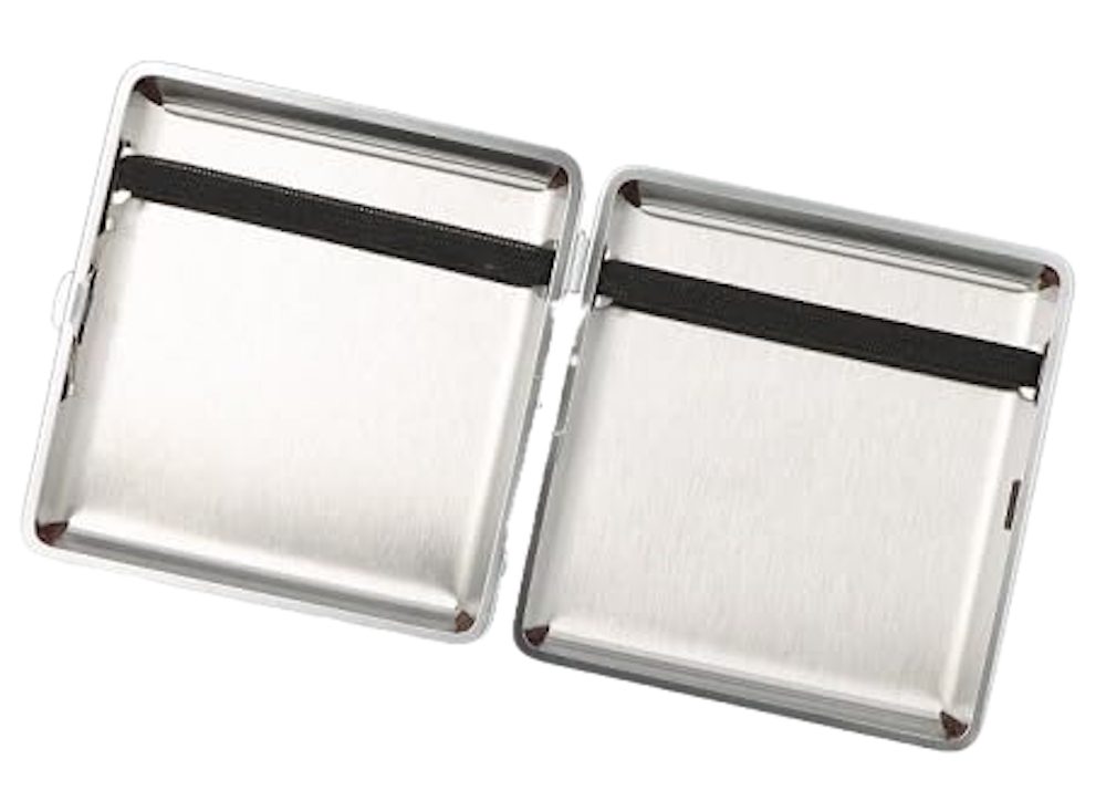 LK Trend & Style Tabakbeutel Leder Schatulle für 20 Zigaretten, braun, mit Gummiband, sehr edel, edles Leder Design