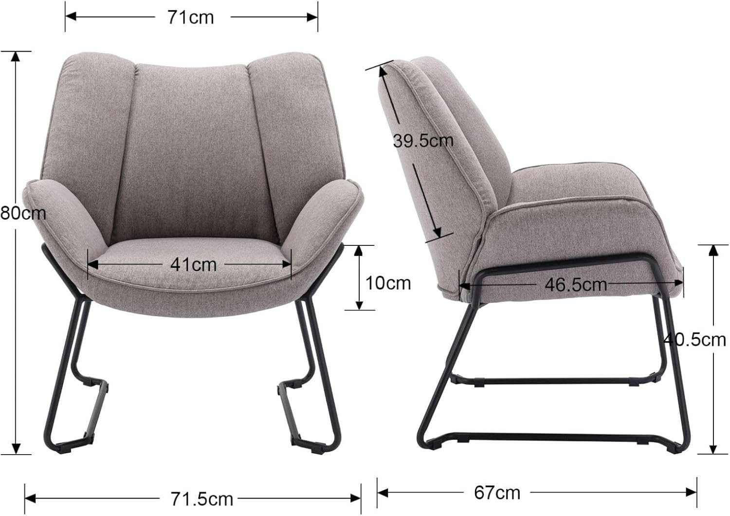 CHAIRUS Sessel Relaxsessel Ohrensessel Freizeitsessel Polsterstuhl mit Metallbeinen (1-St), Gepolsterter Lehnensessel für Wohnzimmer, Schlafzimmer