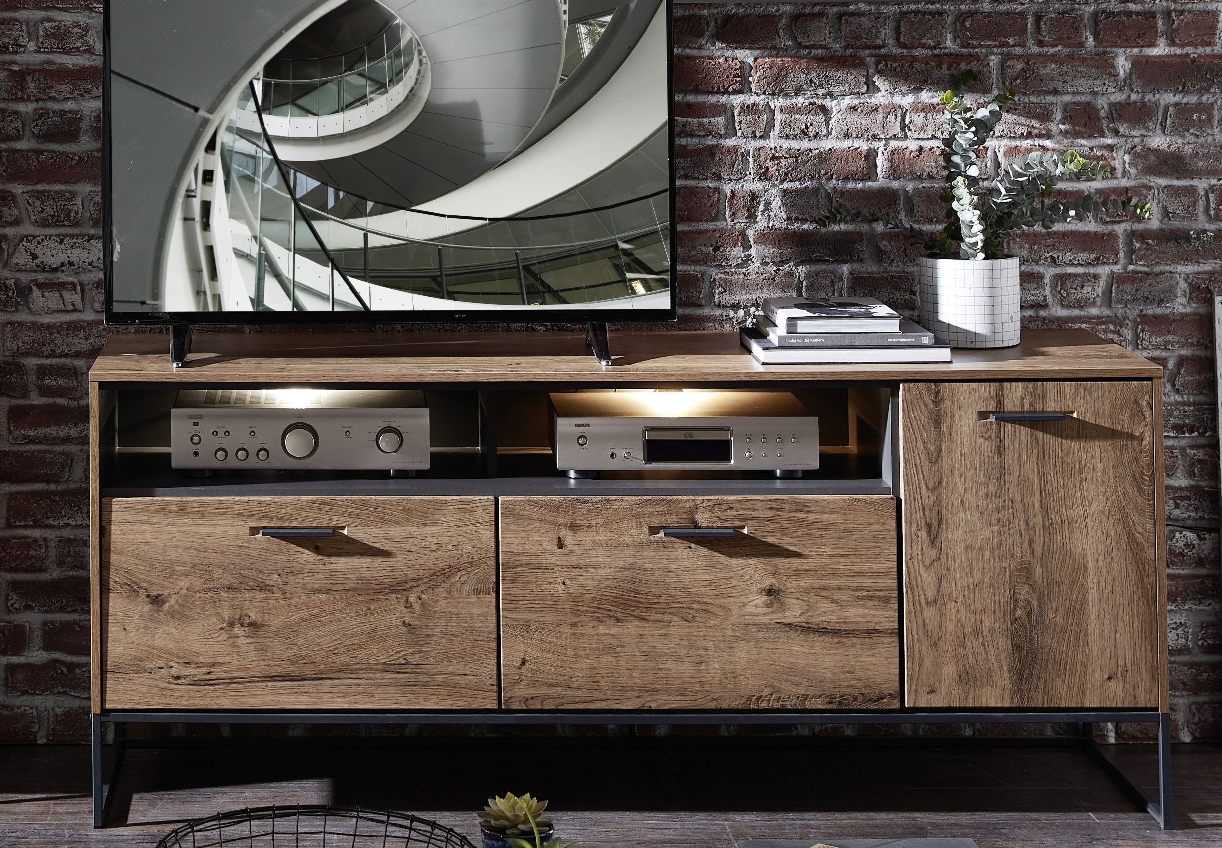 HARPER Sideboard Sideboard HARPER WAKEFIELD BHT 175x75x48 cm braun Kommode Bürokommode