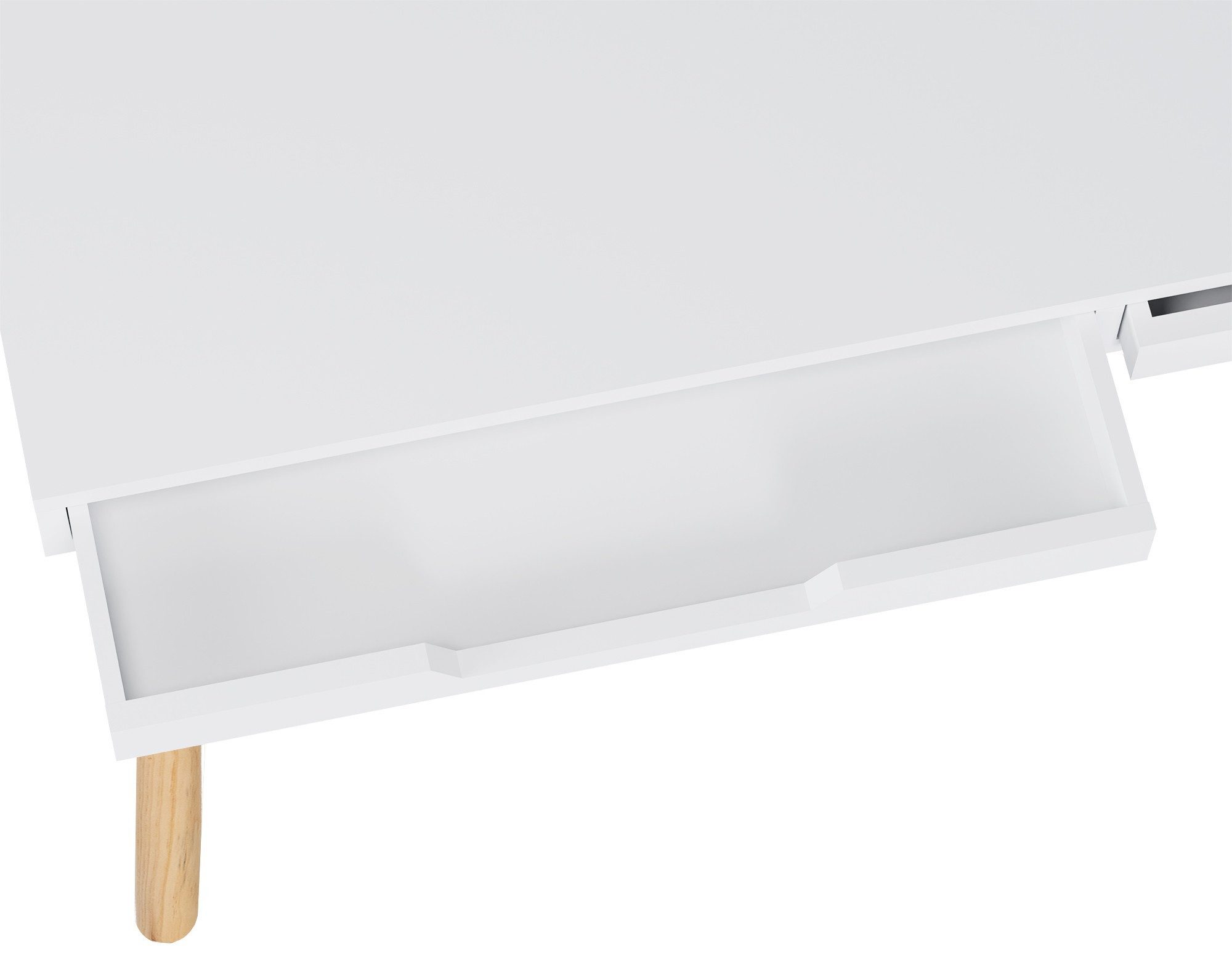 CLP Schreibtisch Porto V2, Bürotisch mit 2 Schubladen, Eichenholzbeine