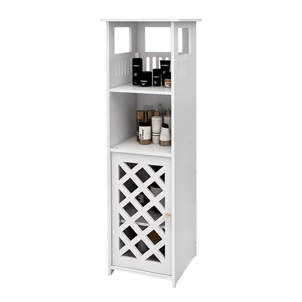 JEOBEST Badkommode Badschrank Beistellschrank Toilettenschrank, Platzsparend, Einfache Montage, Weiß 78 x 22 x 22cm