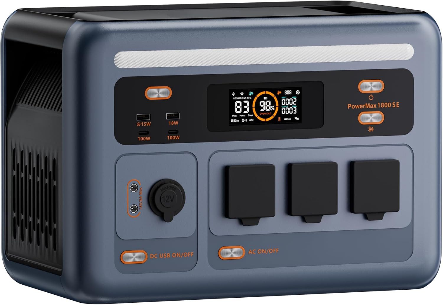 OSCAL Stromerzeuger Tragbare Powerstation 1024Wh LiFePO4 Batterie, 1800W AC (3600W Peak), 3,6 in kW, (1-tlg), Solar Generator für Camping, Wohnwagen, Notstrom zu Hause