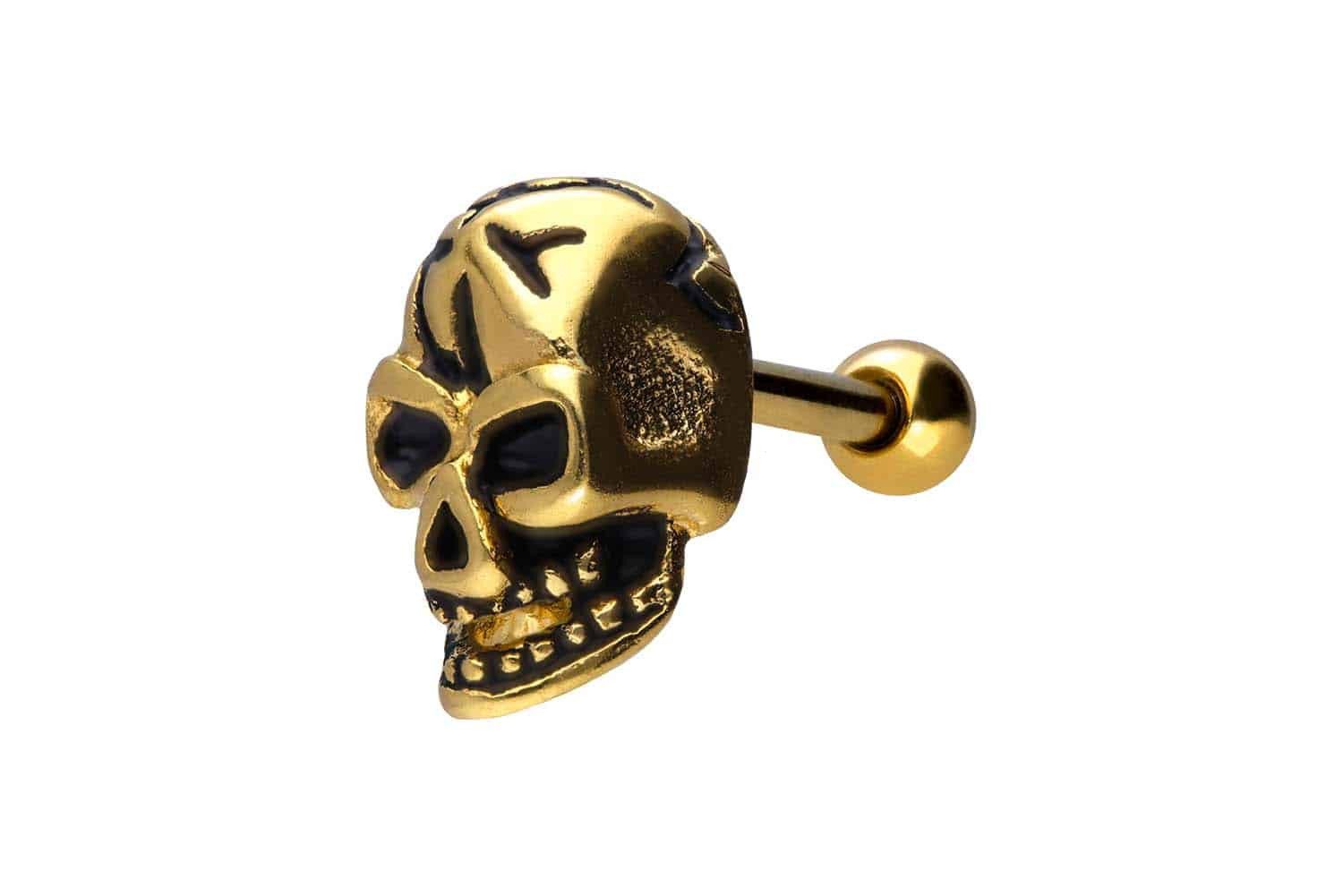 Piercing-Set Chirurgenstahl Ohrpiercing TOTENKOPF