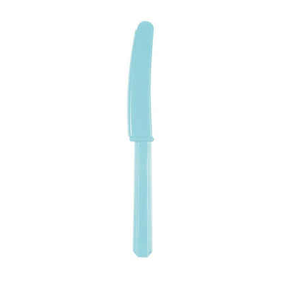 Amscan Einweggabel 10 Messer azurblau Plastik 17,1 cm