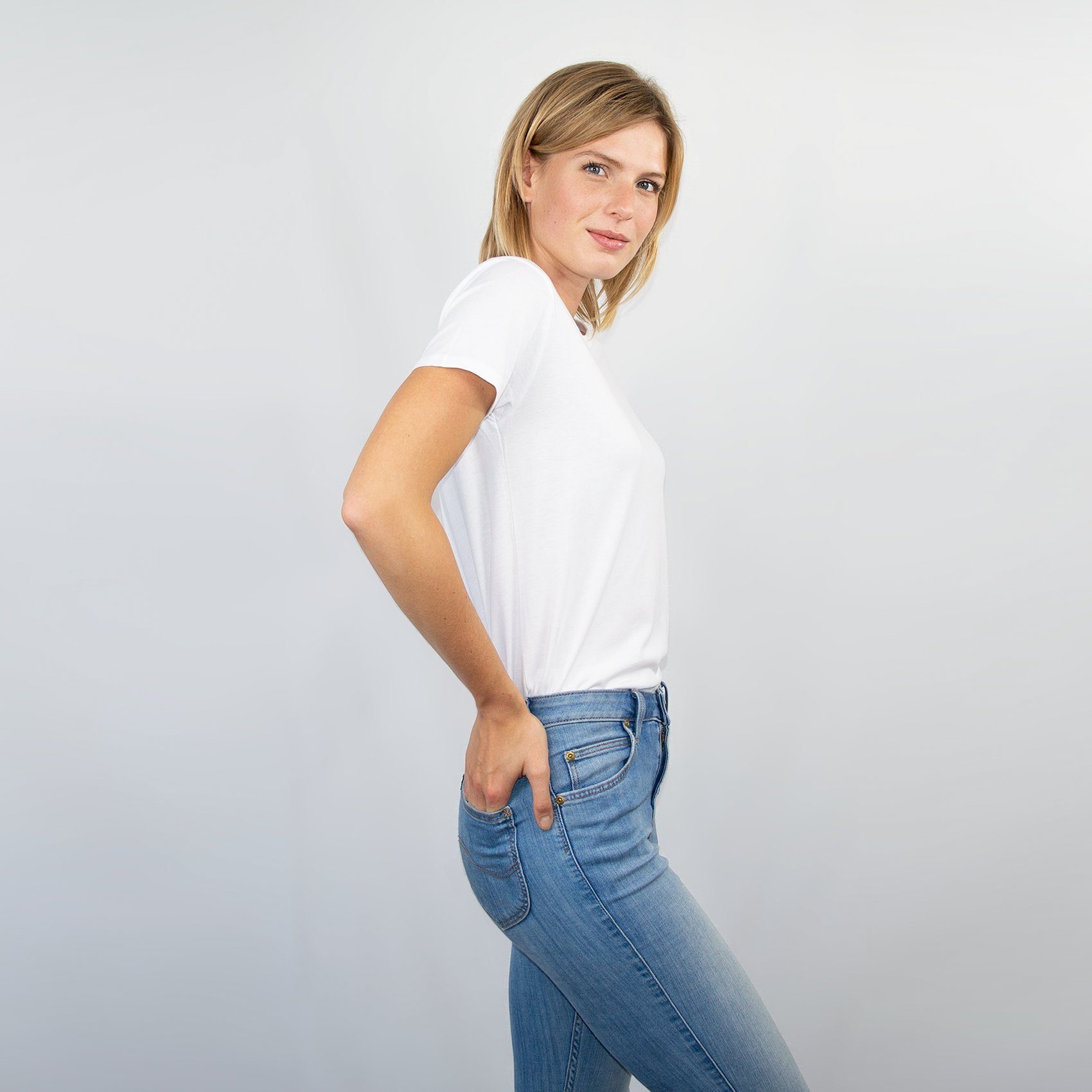 HONEST BASICS Rundhalsshirt W aus OCS und GRS zertifizierter Bio-Baumwolle günstig online kaufen