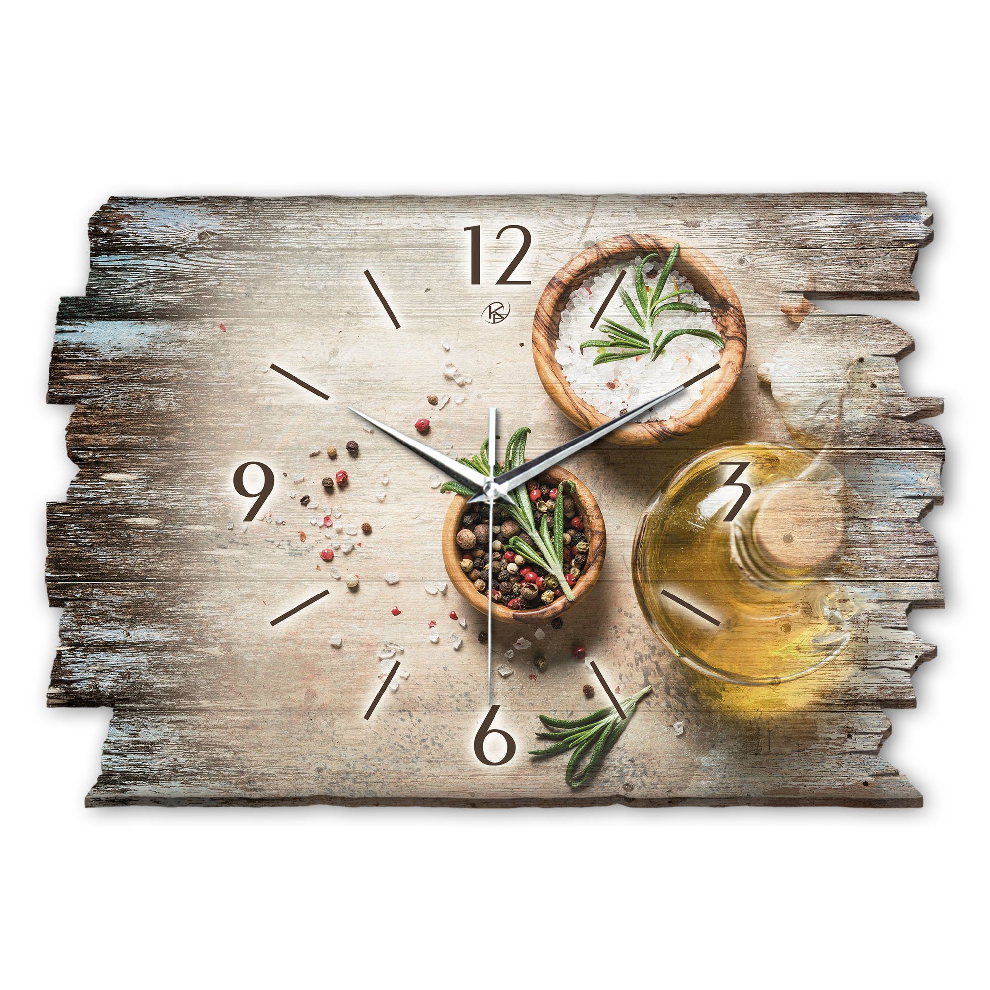 Kreative Feder Wanduhr Design-Wanduhr „Gewürze“ aus Holz im Shabby Style De günstig online kaufen