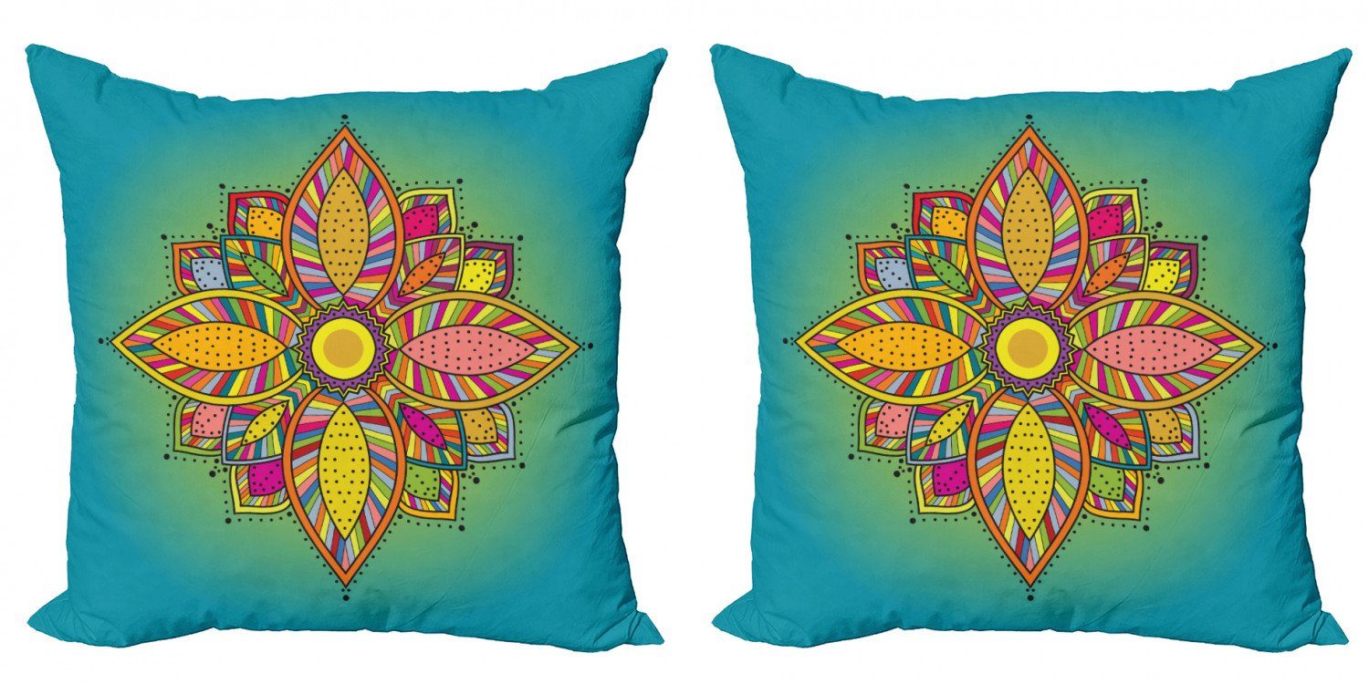 Mode liefern Kissenbezüge Modern Stück), Digitaldruck, (2 Floral Abakuhaus Mandala Boho Accent Folk Doppelseitiger