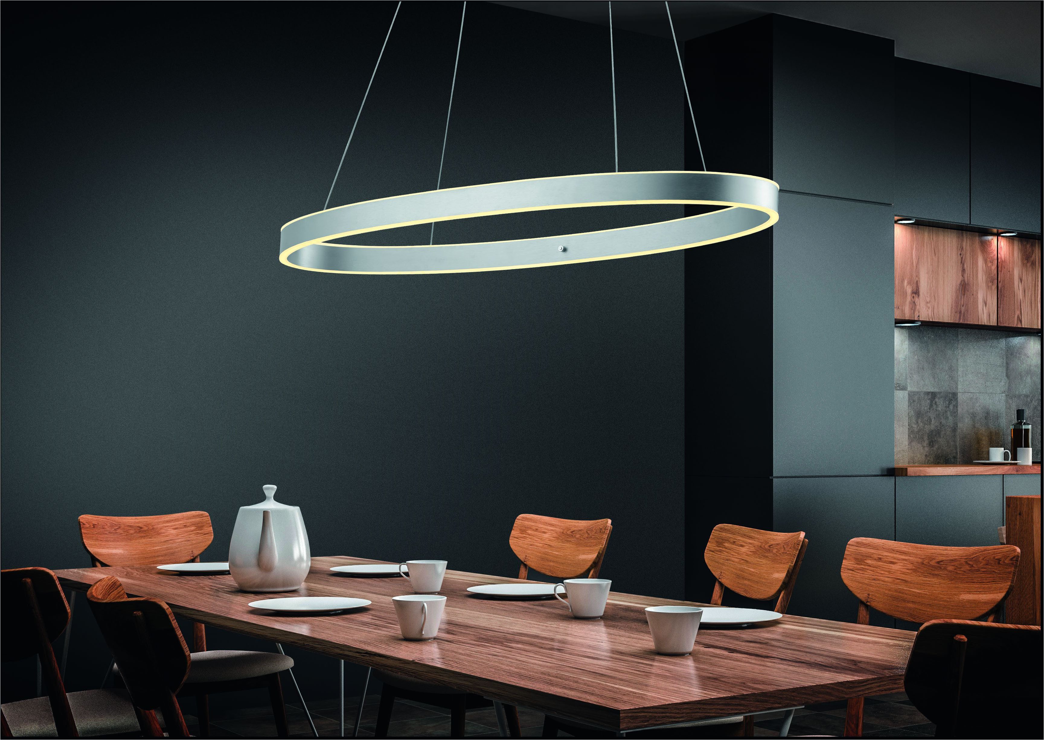 HELL höllisch gutes Licht LED Pendelleuchte DELTA, LED fest integriert, Warmweiß, Tastdimmer, In der Höhe einstellbar