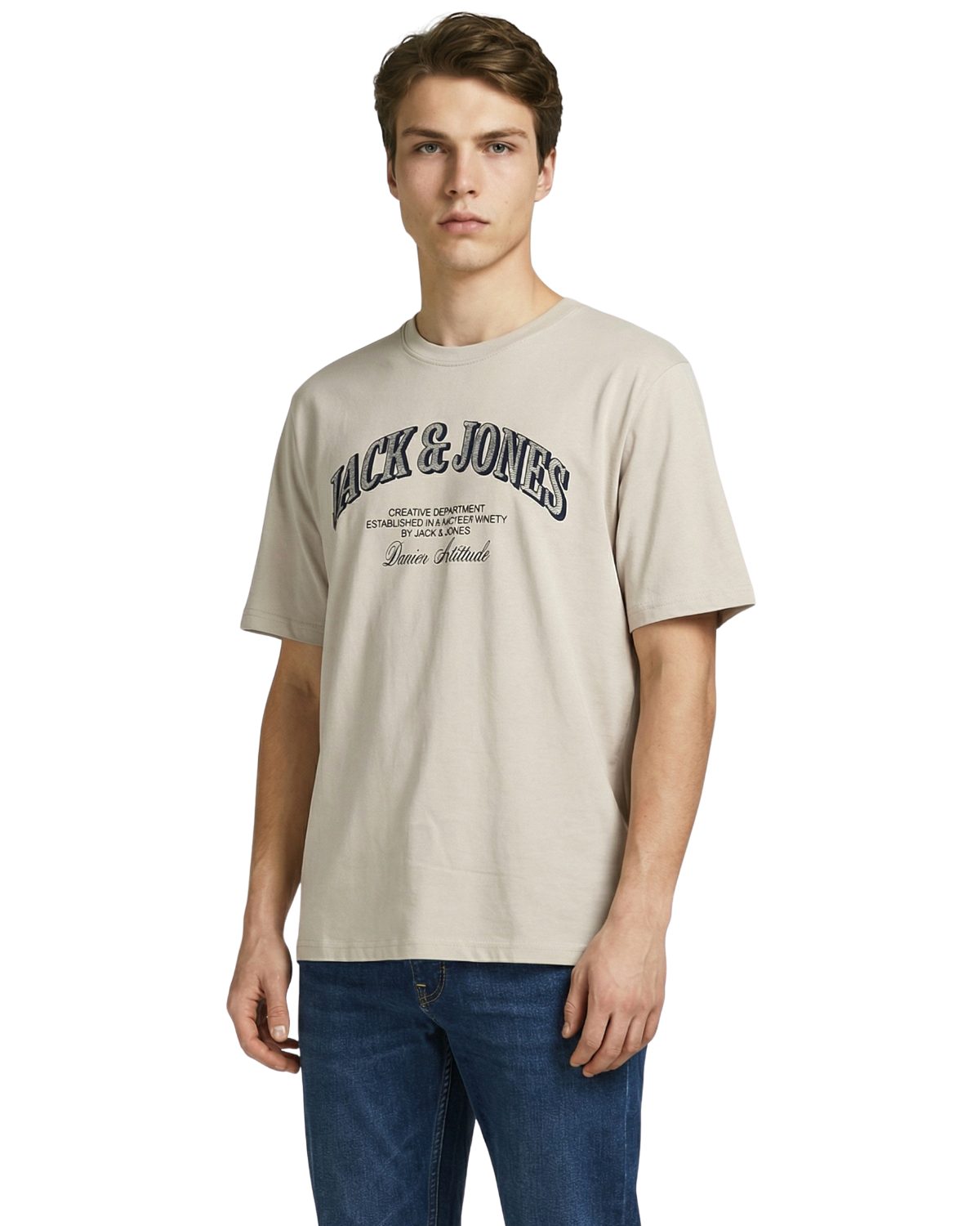 Jack & Jones Print-Shirt stilvolle Slim-Fit und Regular Shirts (Spar Set, 3er-Pack) Shirts mit Printaufdruck aus Baumwolle