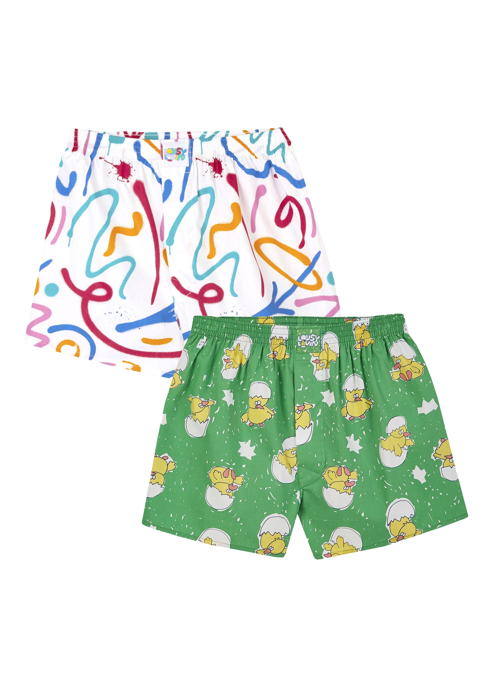 Lousy Livin Boxershorts "Kueken & Lines" mit buntem Design günstig online kaufen
