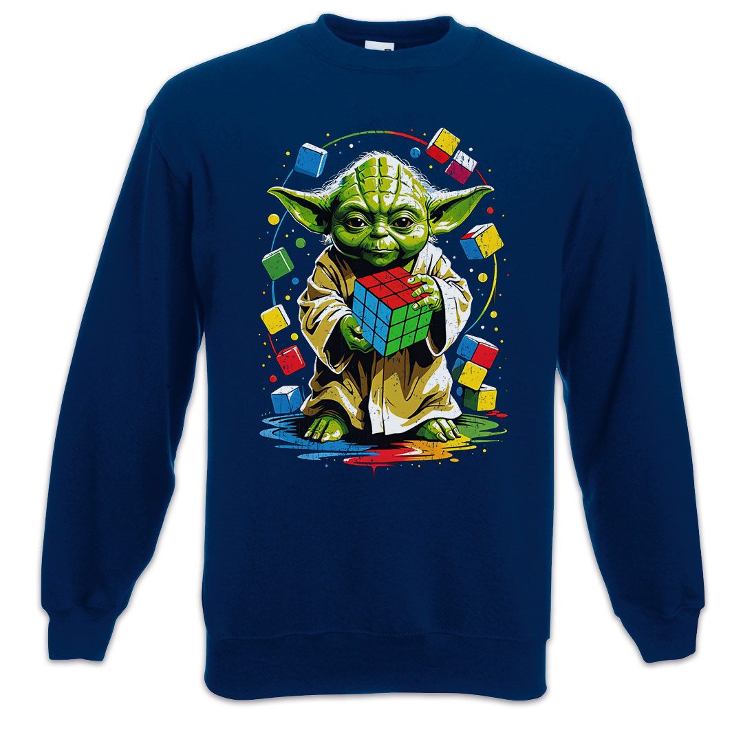 Urban Backwoods Sweatshirt Master Cube Sweatshirt Zauberwürfel Wars Yoda 80s Magic Star Speed (1-tlg) Cubing Jedi Cuber Master