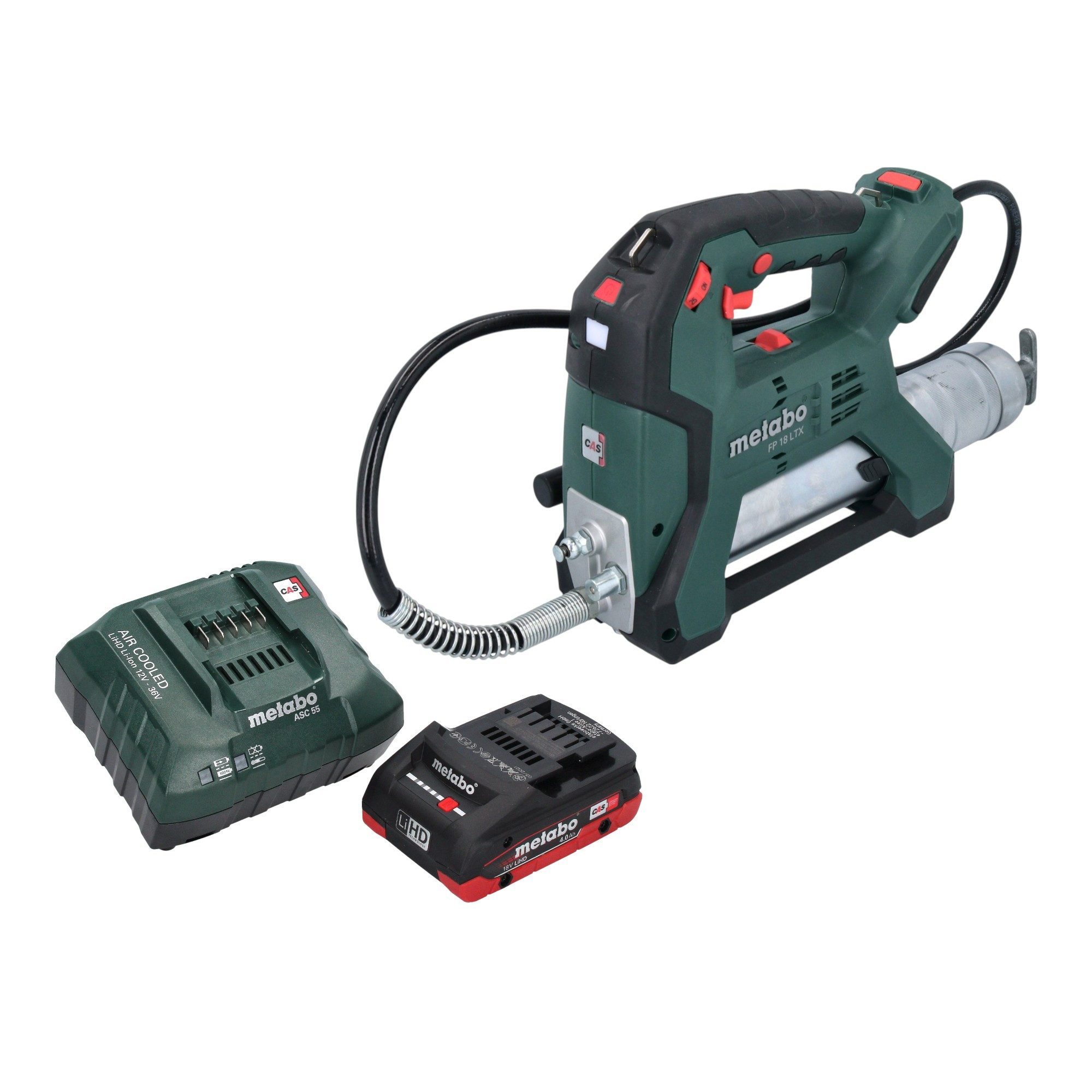 metabo Werkstattpresse FP 18 LTX Akku Fettpresse 18 V 690 bar + 1x Akku 4,0 Ah + Ladegerät