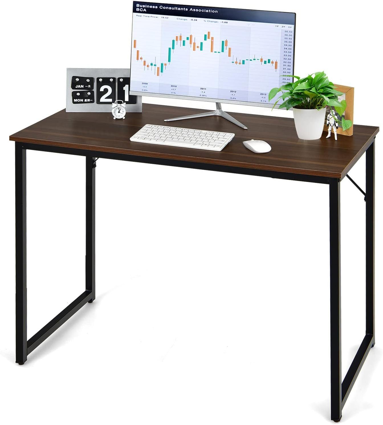 KOMFOTTEU Computertisch Schreibtisch, PC-Arbeitstisch, 100,5 cm