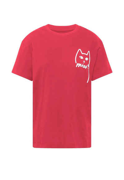 Mavi T-Shirt T-Shirt mit Katzen Aufdruck Basic Oberteil M1610225 (1-tlg) 5441 in Pink